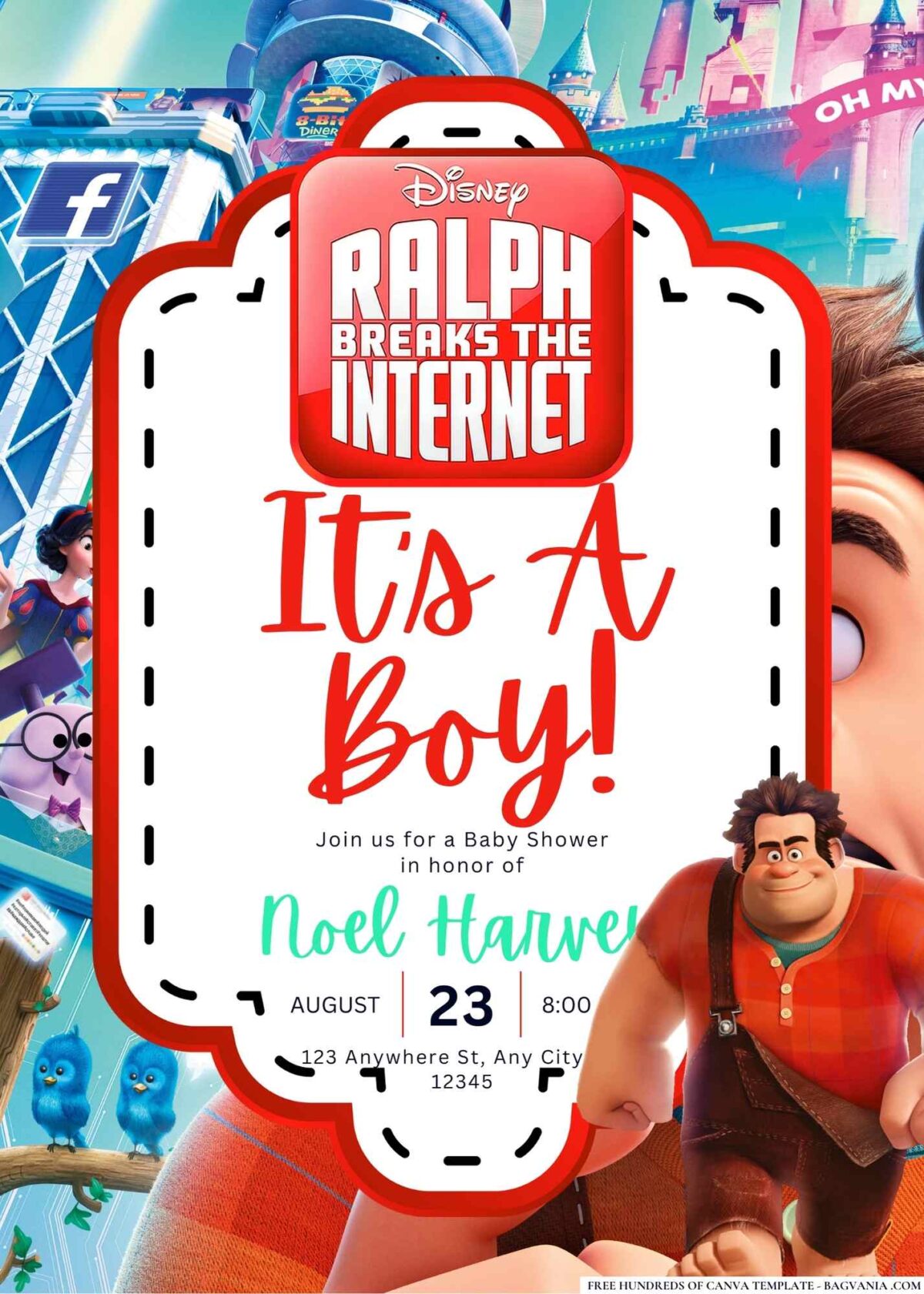 Ralph Breaks the Internet Baby Shower Invitation