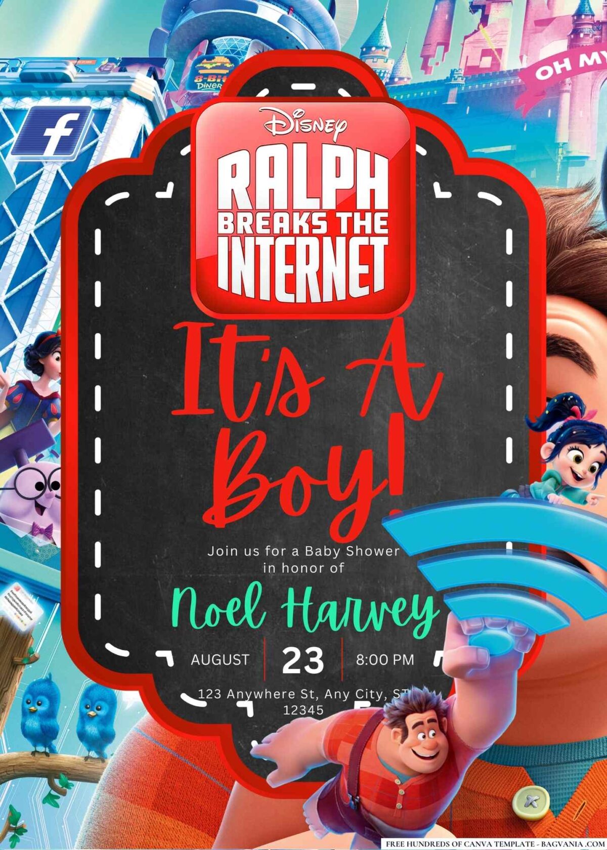 Ralph Breaks the Internet Baby Shower Invitation