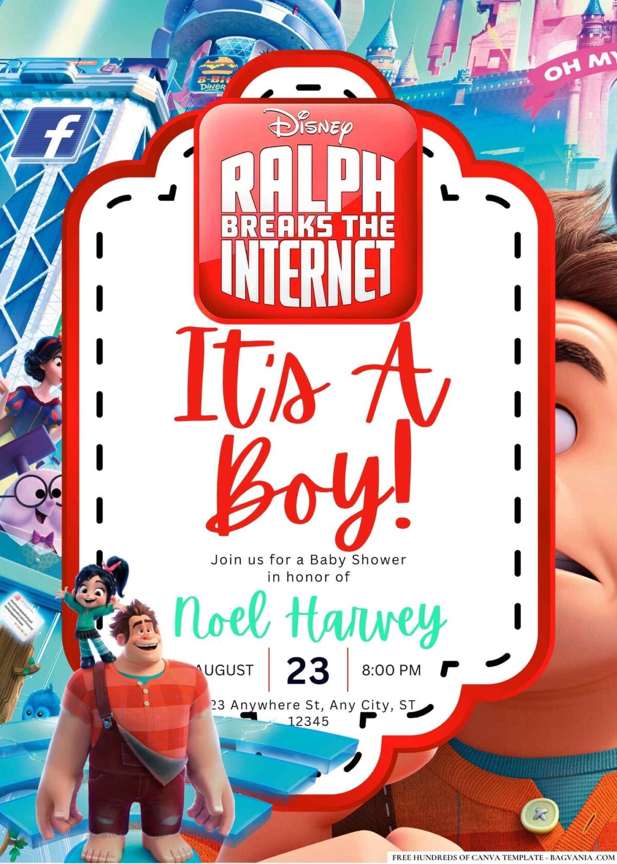 Ralph Breaks the Internet Baby Shower Invitation