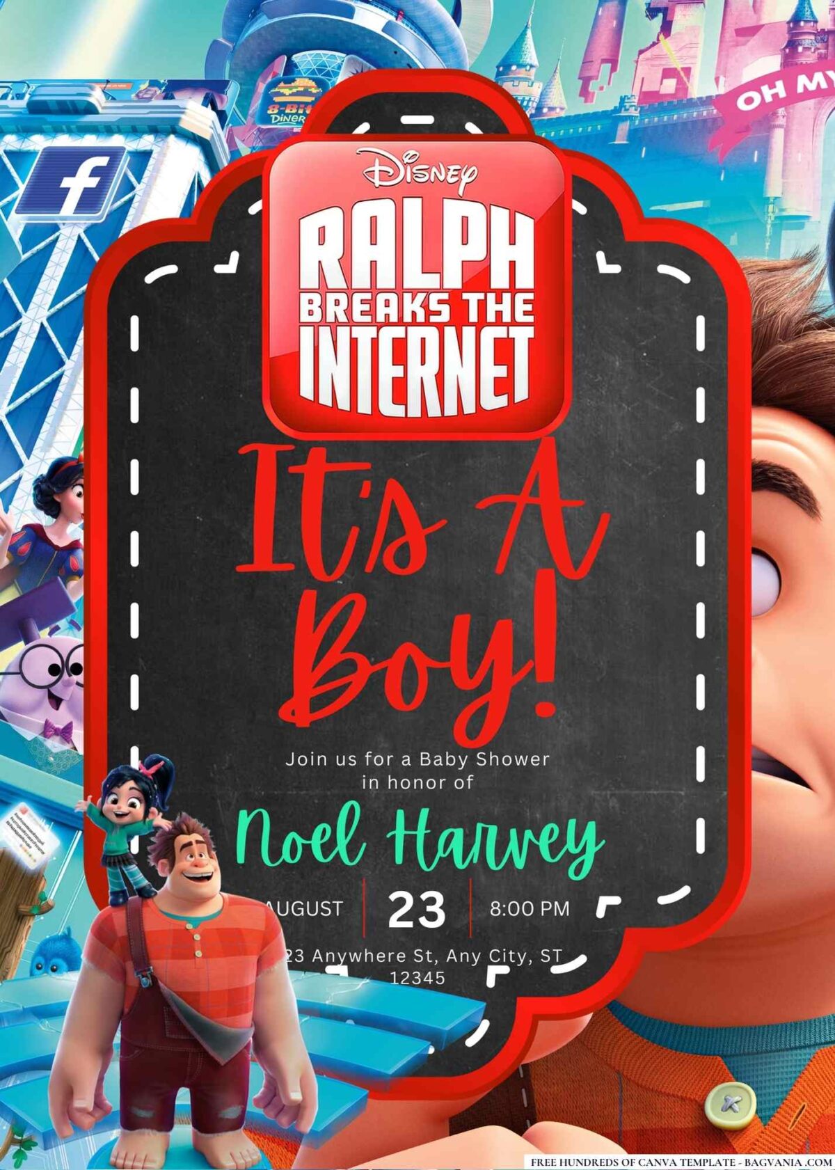 Ralph Breaks the Internet Baby Shower Invitation