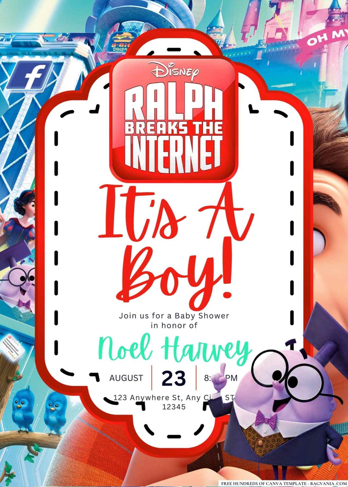 Ralph Breaks the Internet Baby Shower Invitation