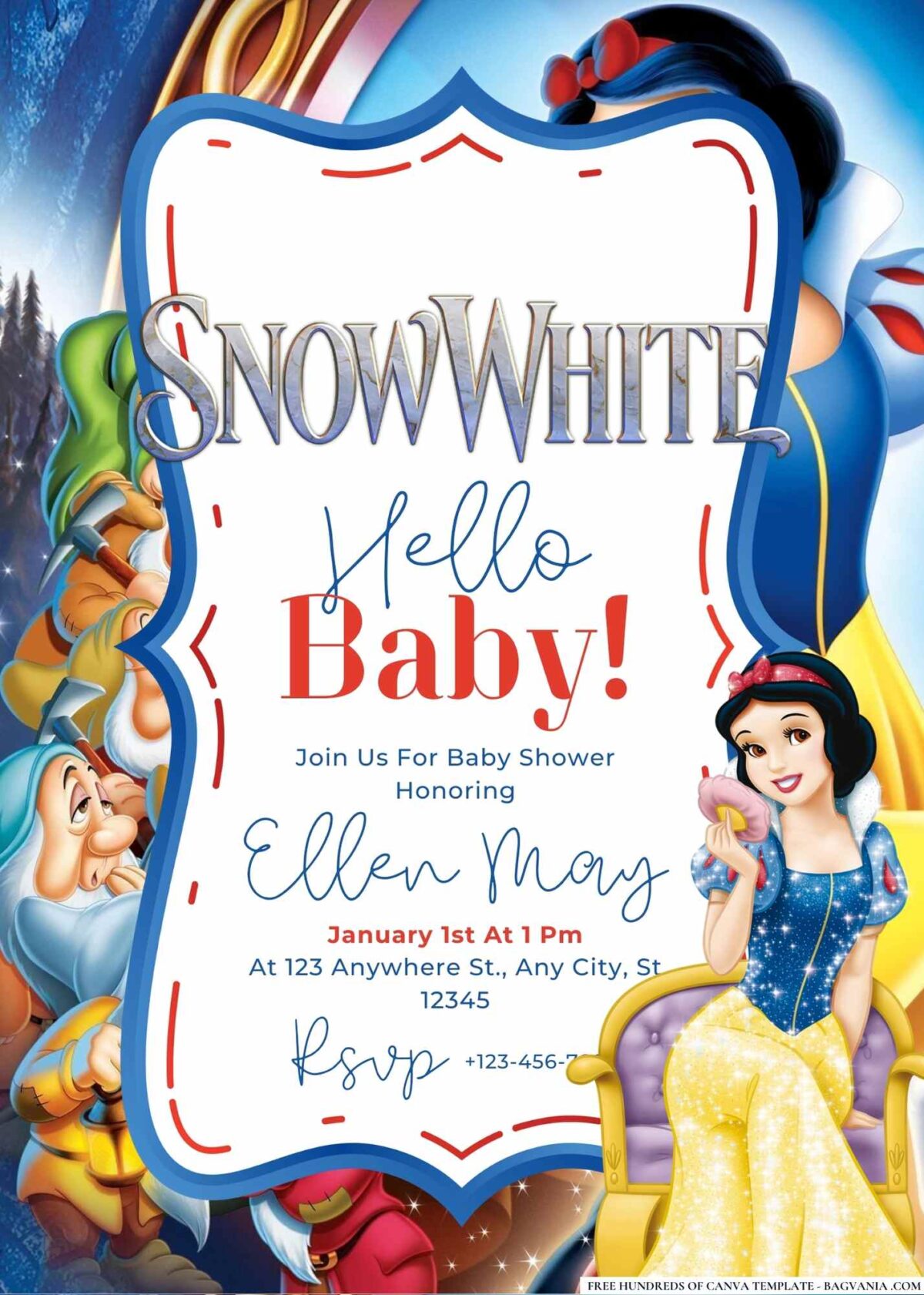 Snow White Baby Shower Invitation 