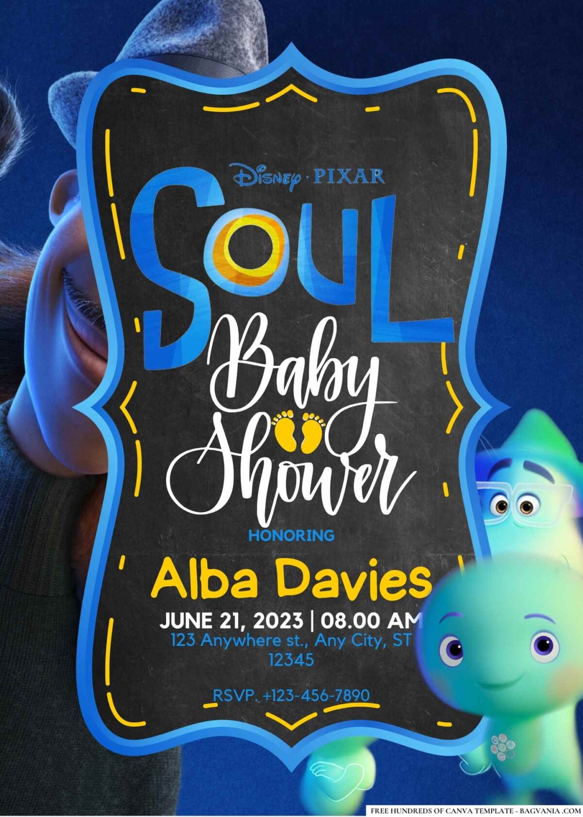 Disney Soul Baby Shower Invitation