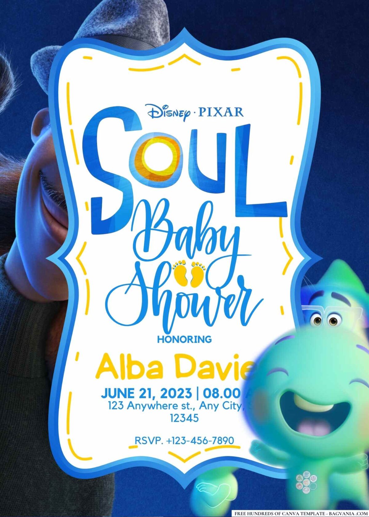 Disney Soul Baby Shower Invitation