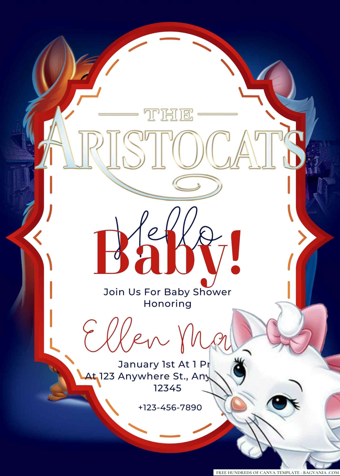 22+ The Aristocats Baby Shower Invitation Templates  FREE Printable Birthday  Invitation Templates - Bagvania