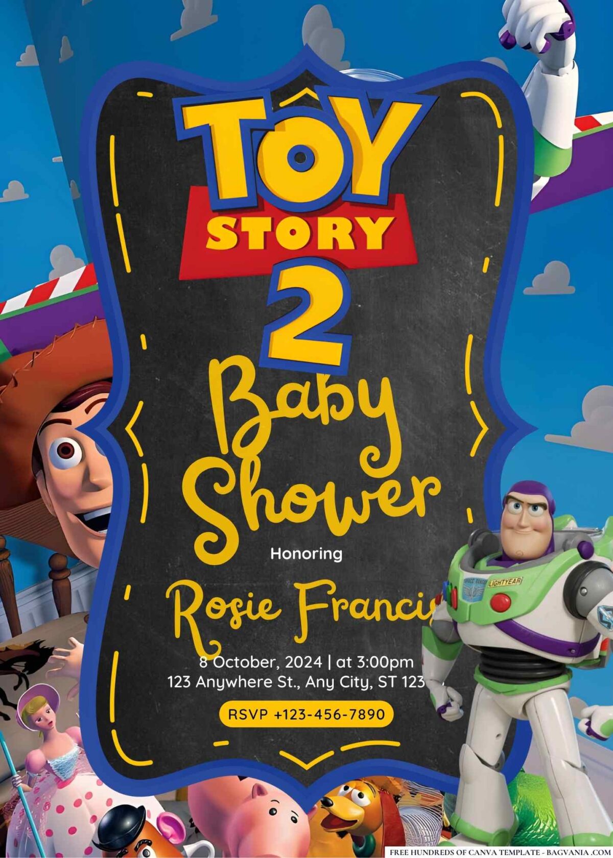 FREE Editable Toy Story 2 Baby Shower Invitation 