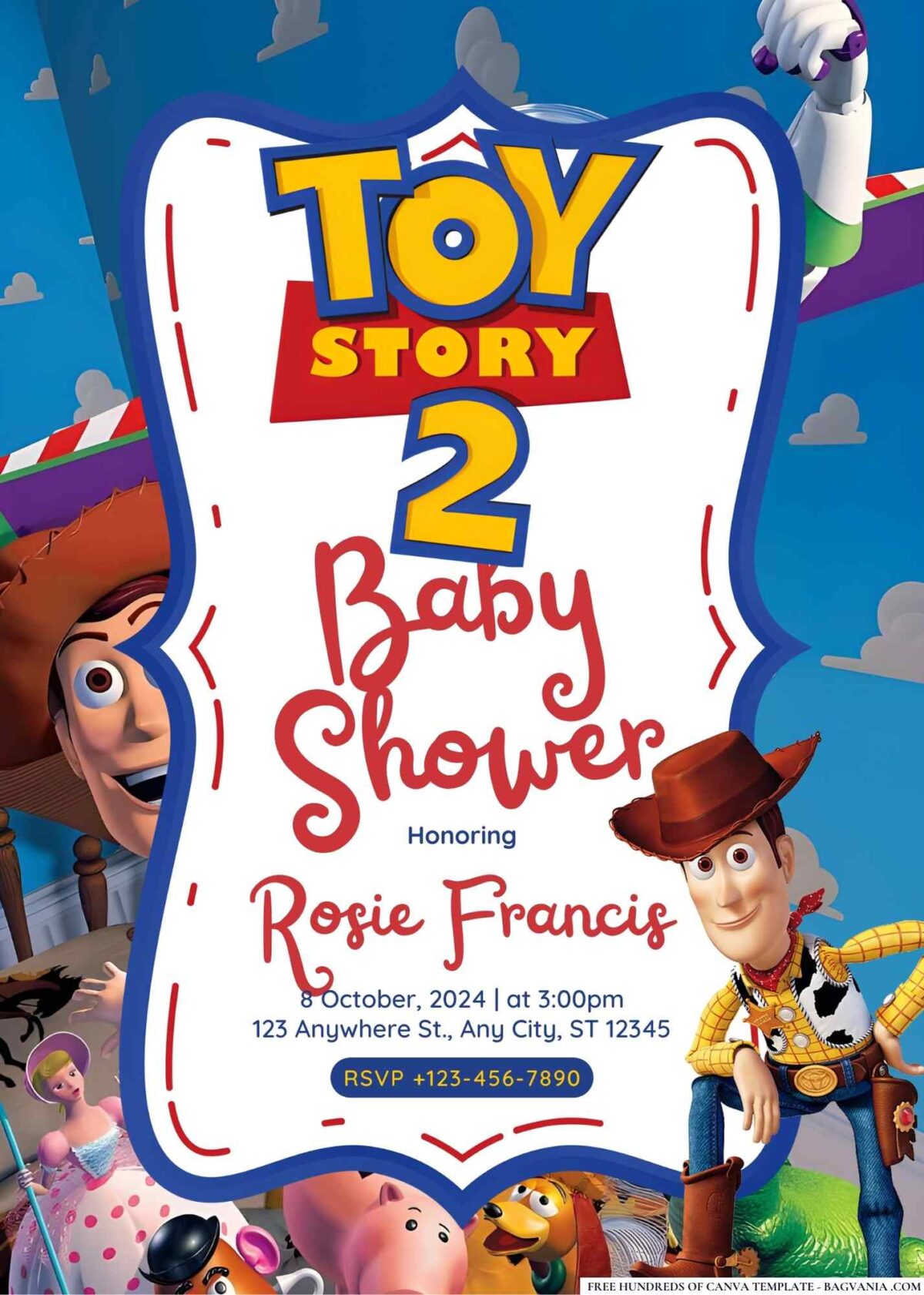 FREE Editable Toy Story 2 Baby Shower Invitation 