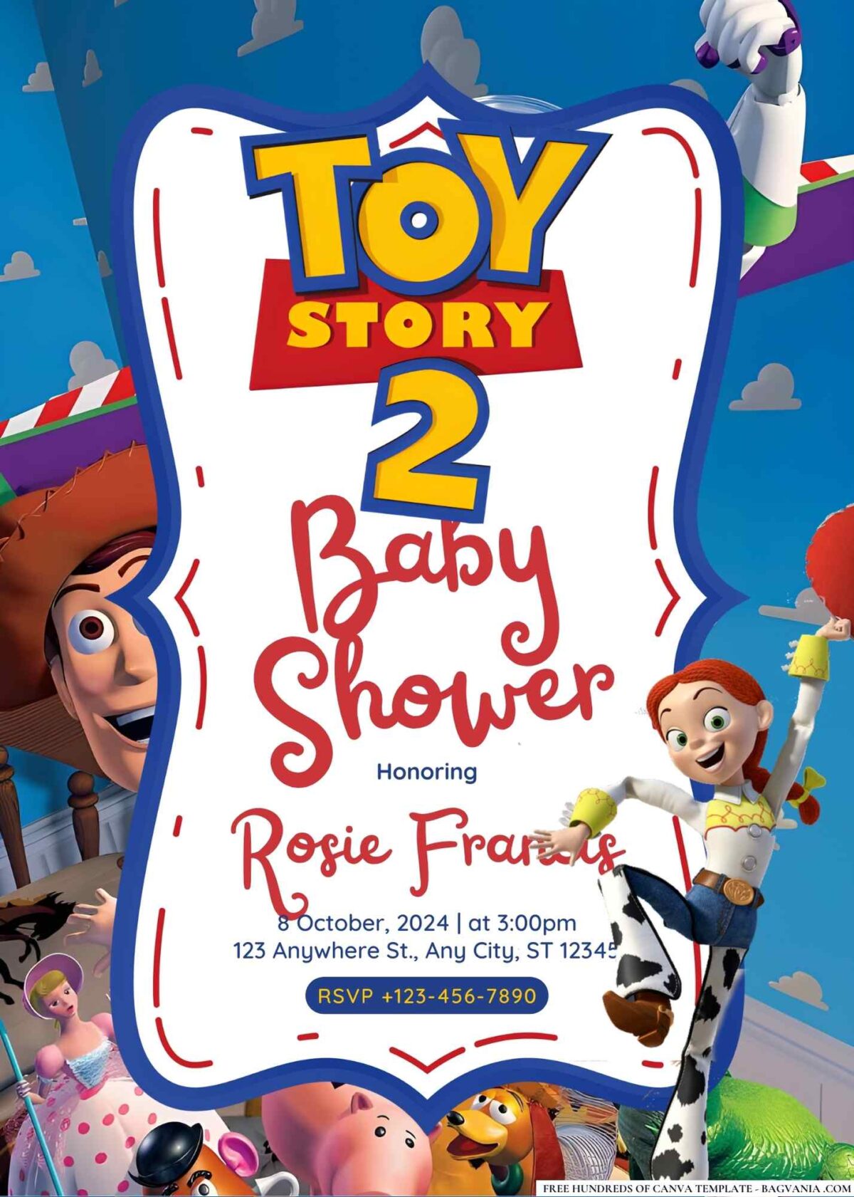 FREE Editable Toy Story 2 Baby Shower Invitation 