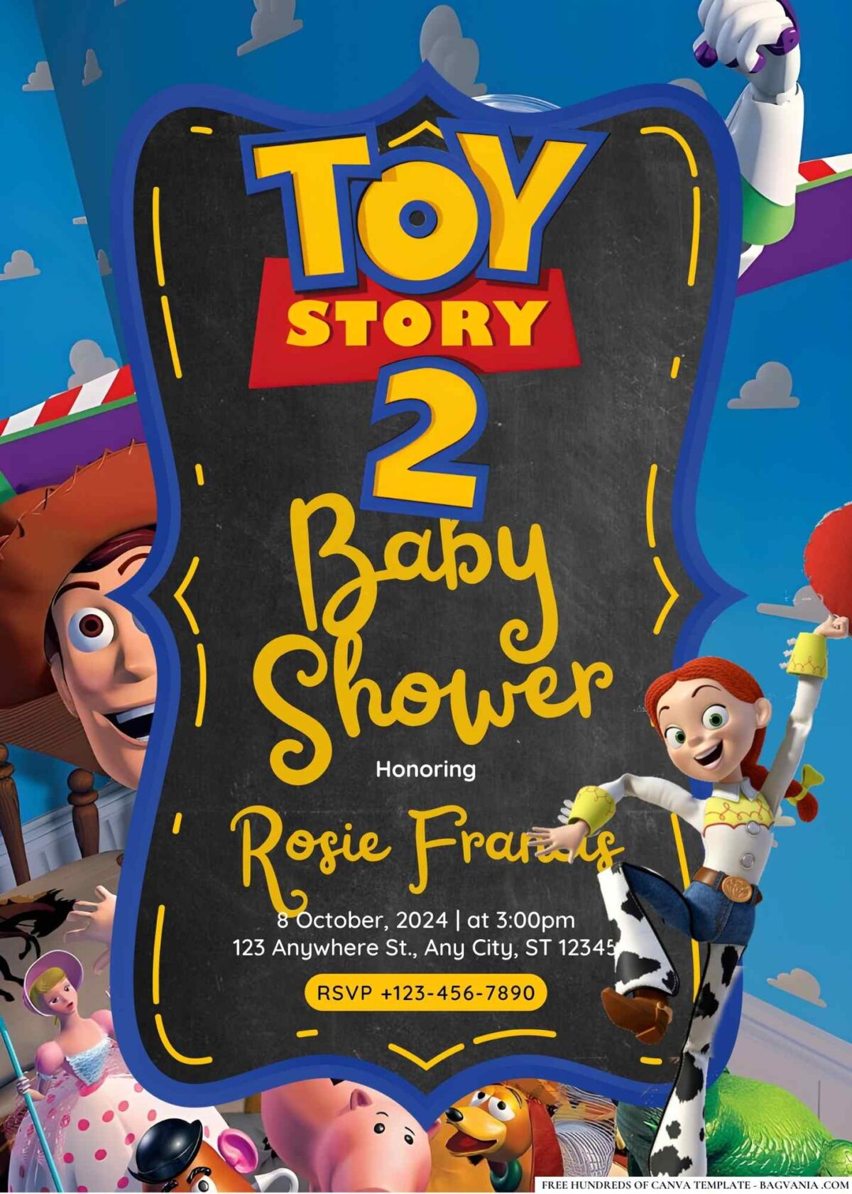 FREE Editable Toy Story 2 Baby Shower Invitation 