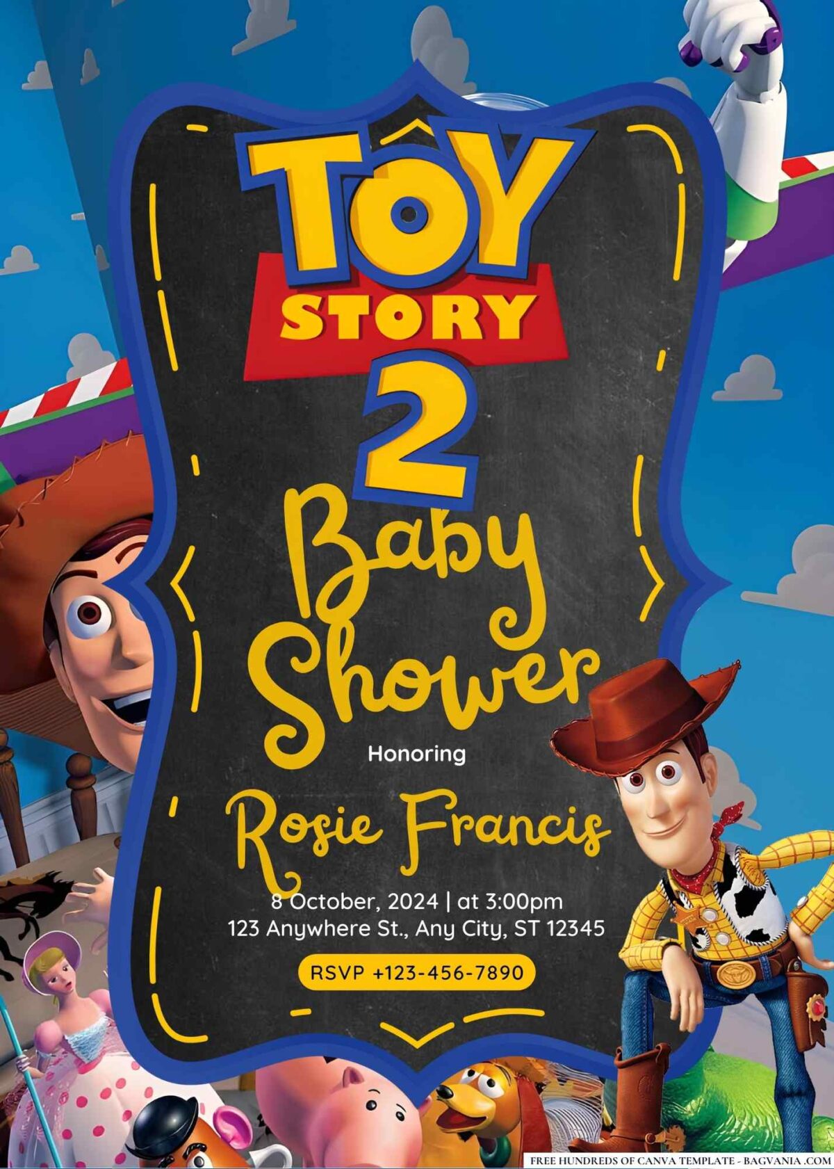 FREE Editable Toy Story 2 Baby Shower Invitation 