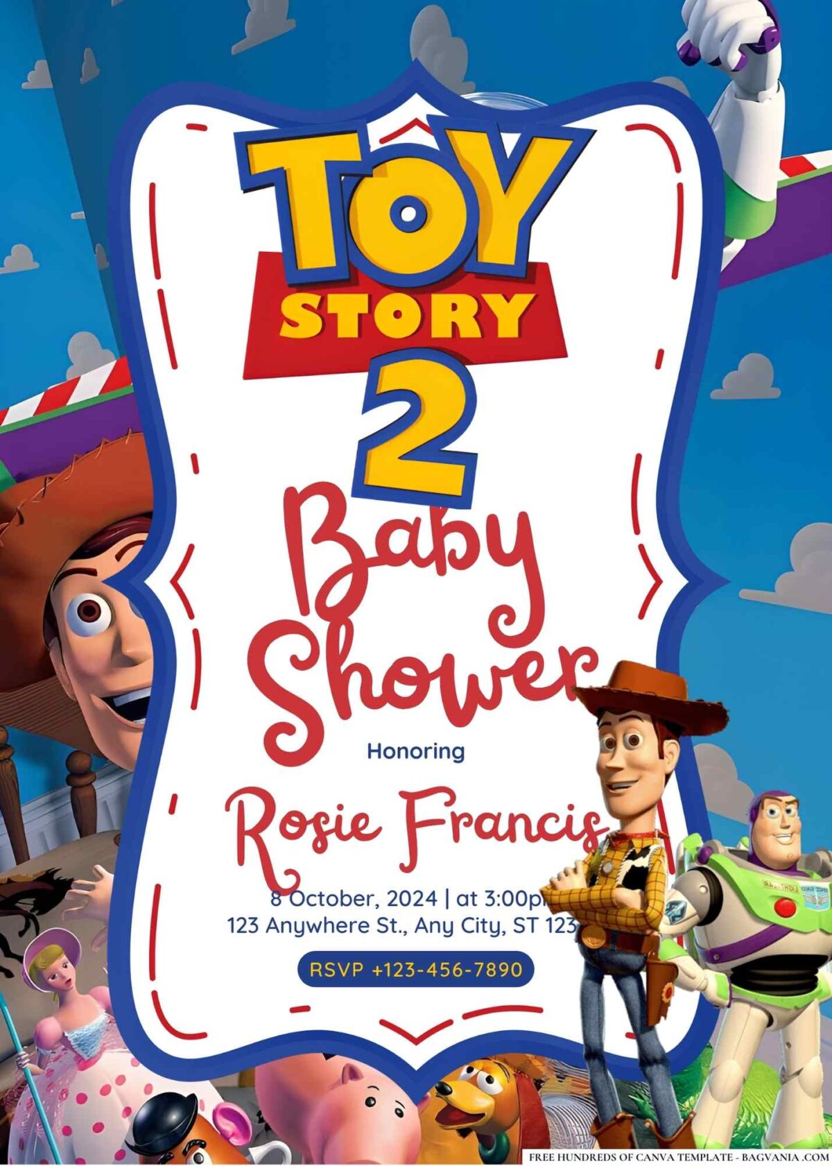 FREE Editable Toy Story 2 Baby Shower Invitation 