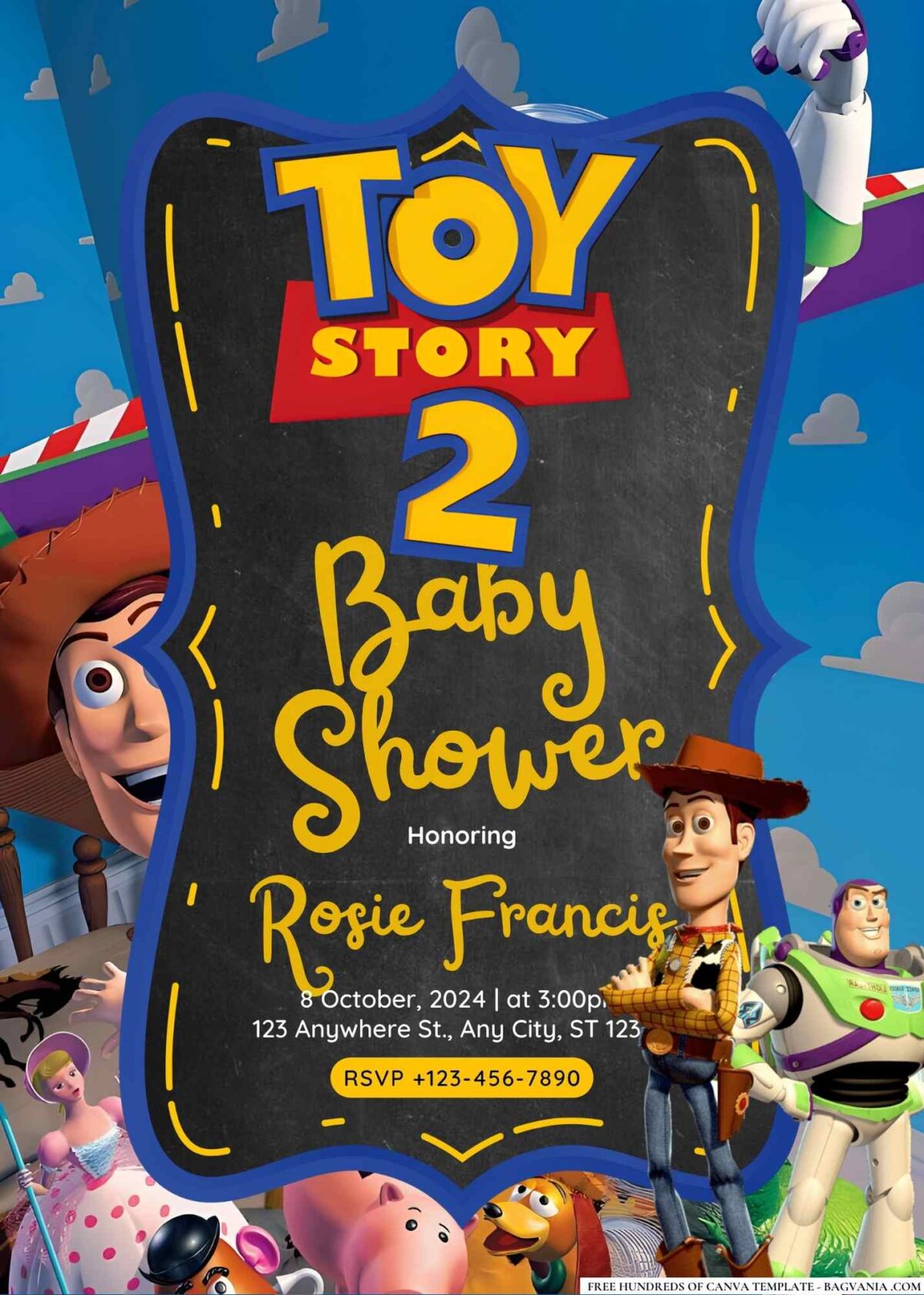 FREE Editable Toy Story 2 Baby Shower Invitation 