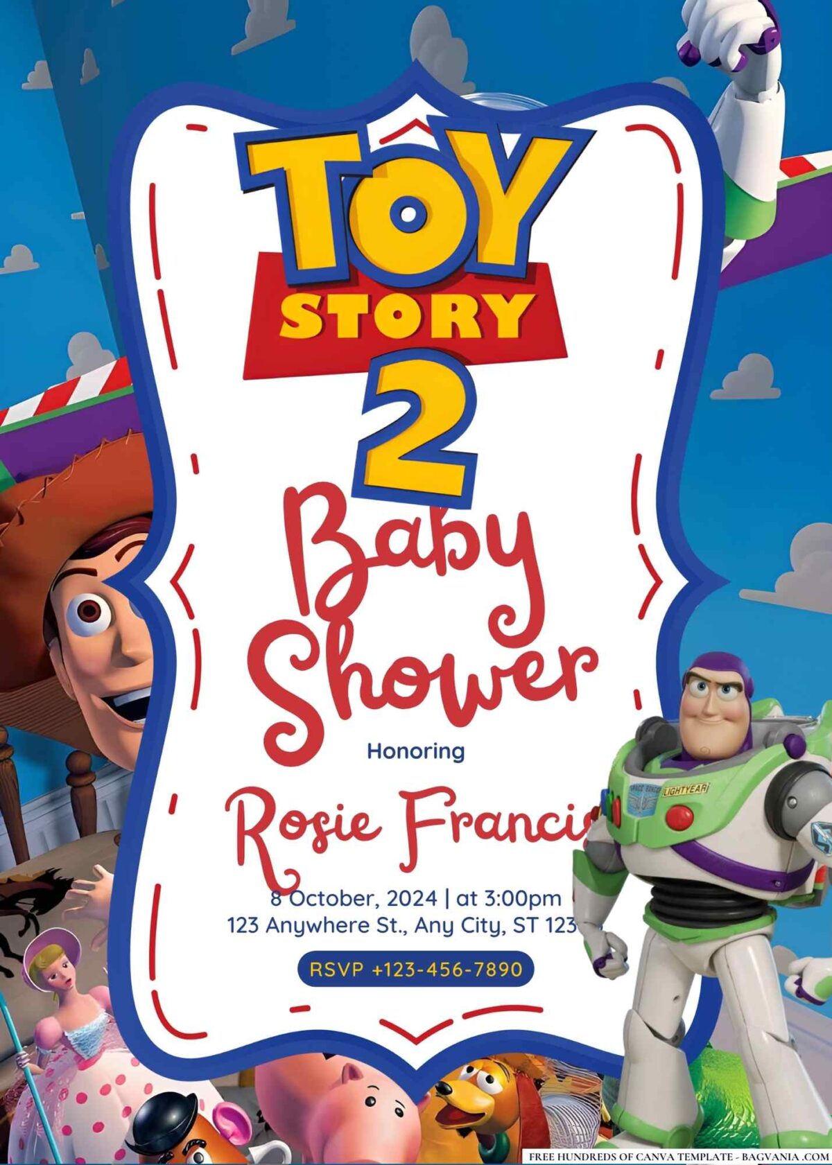 FREE Editable Toy Story 2 Baby Shower Invitation 