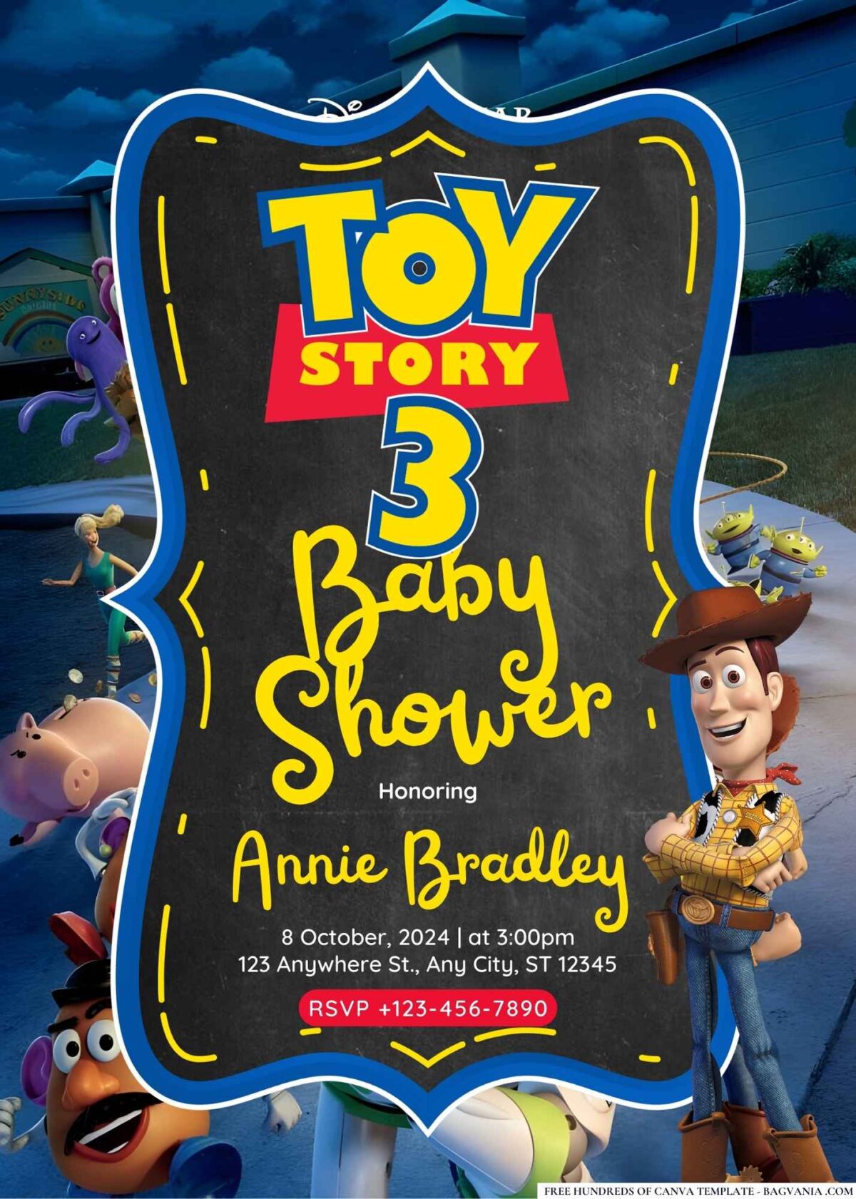 FREE Editable Toy Story 3 Baby Shower Invitation