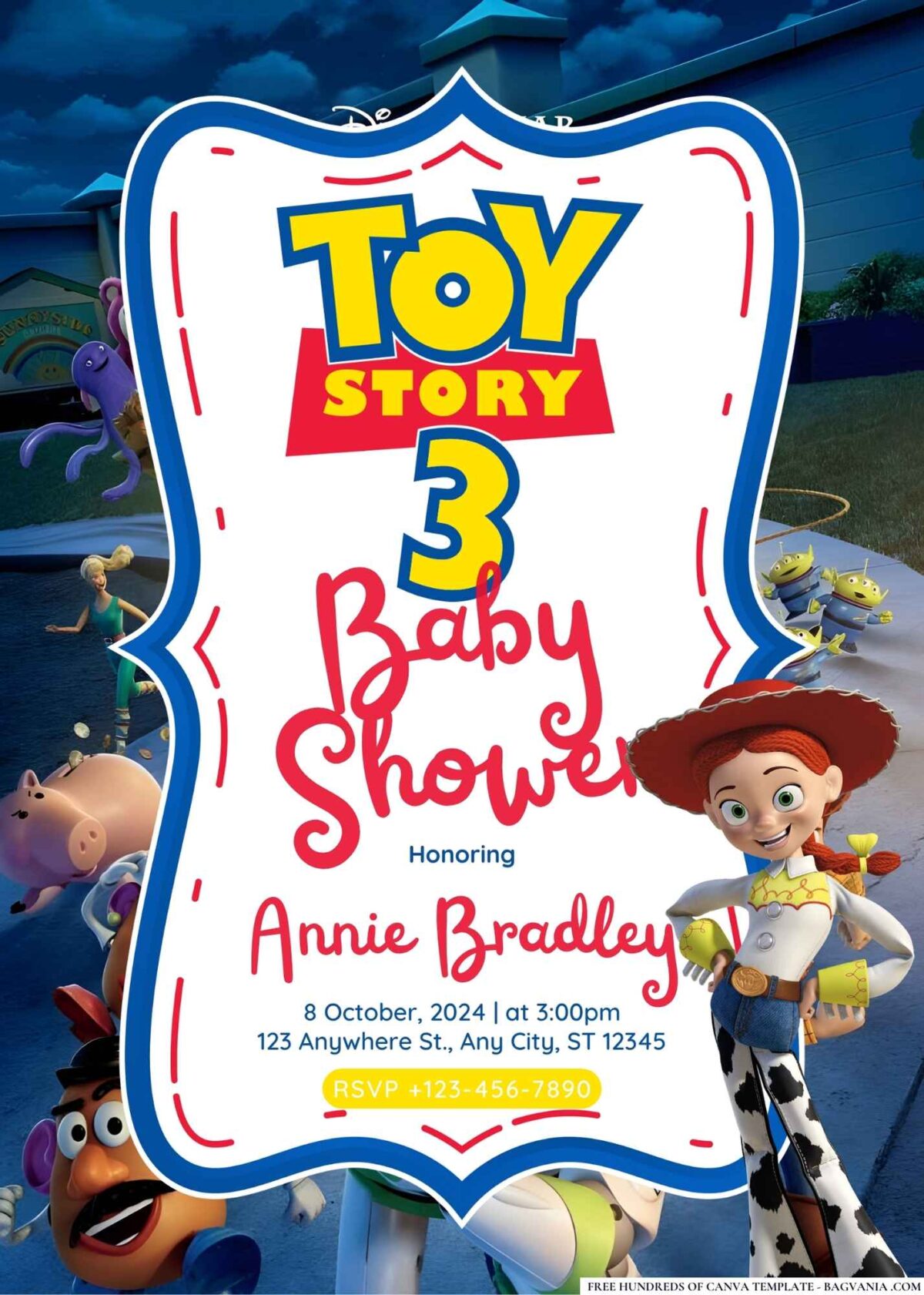 FREE Editable Toy Story 3 Baby Shower Invitation