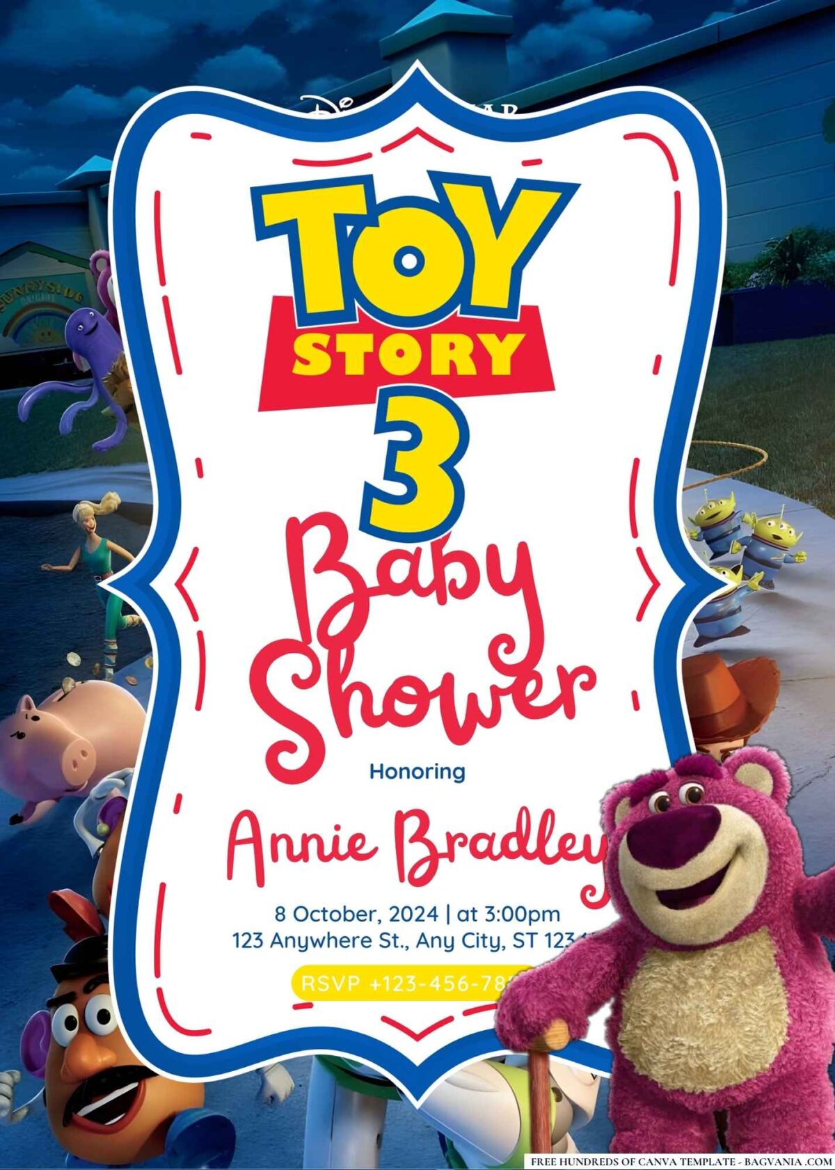 FREE Editable Toy Story 3 Baby Shower Invitation