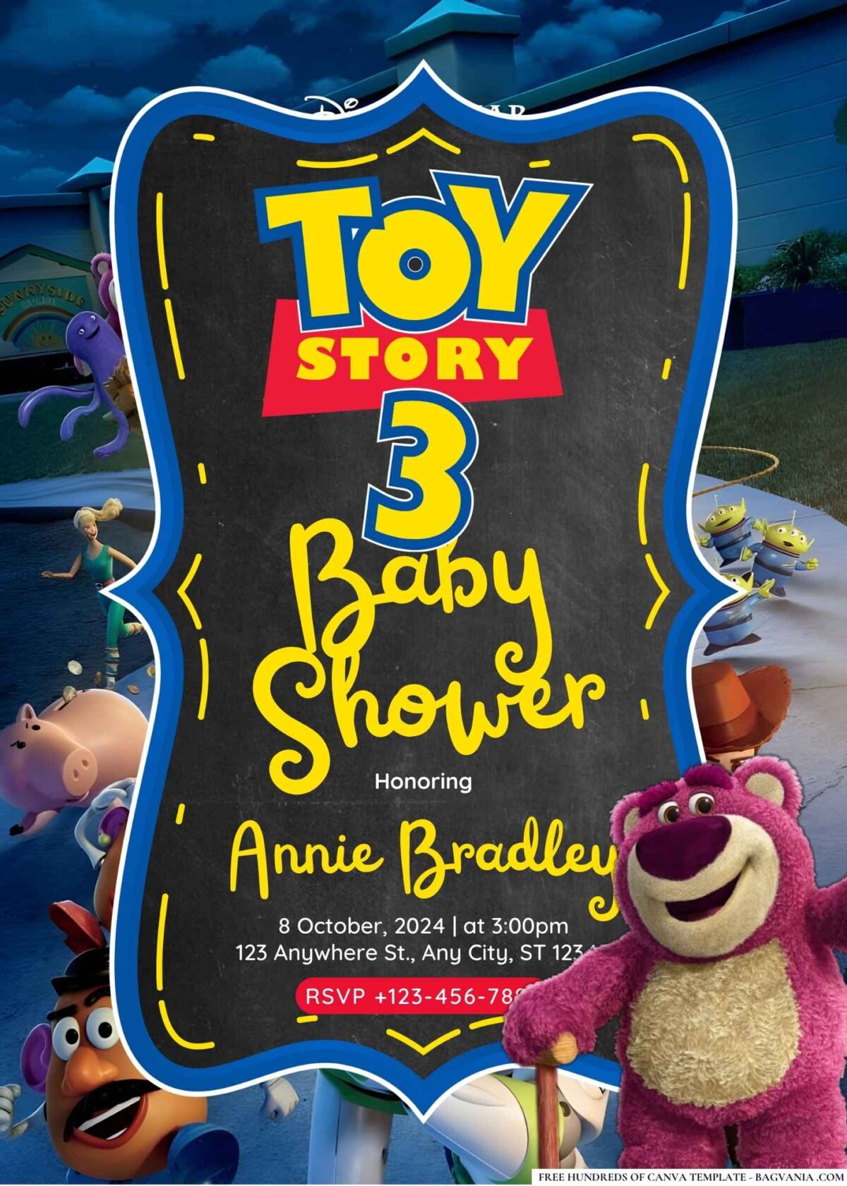 FREE Editable Toy Story 3 Baby Shower Invitation