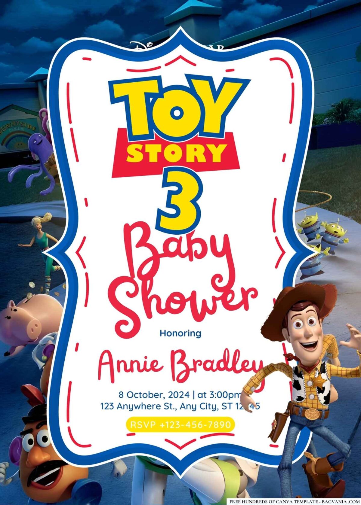 FREE Editable Toy Story 3 Baby Shower Invitation