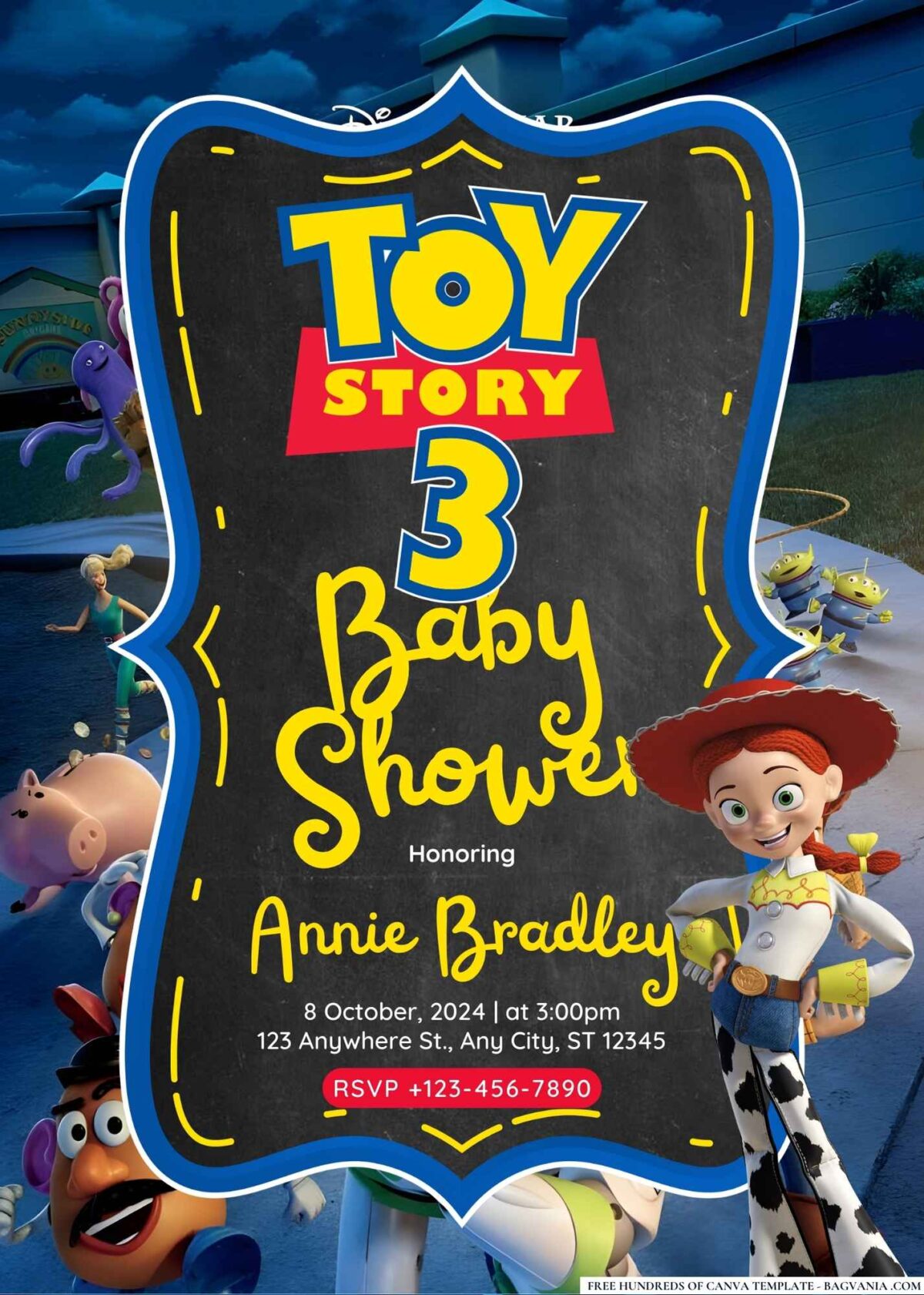 FREE Editable Toy Story 3 Baby Shower Invitation