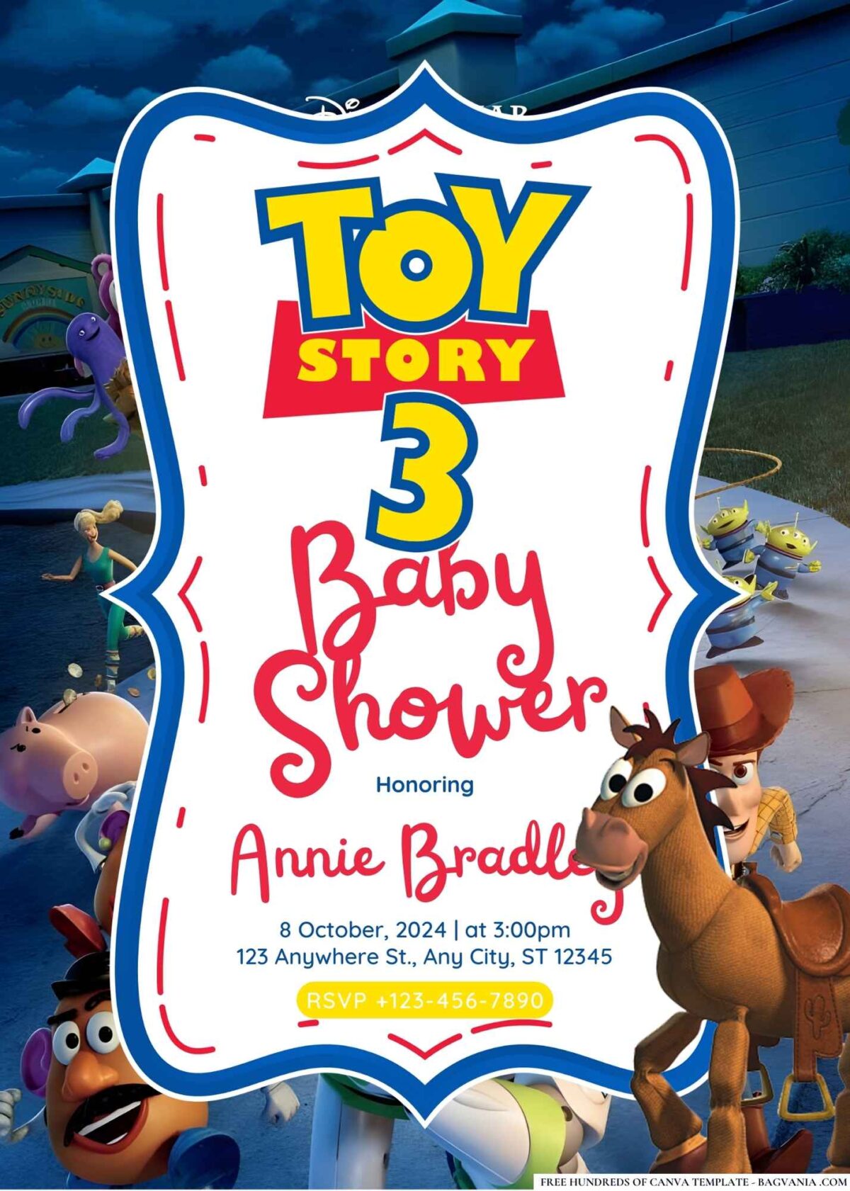 FREE Editable Toy Story 3 Baby Shower Invitation