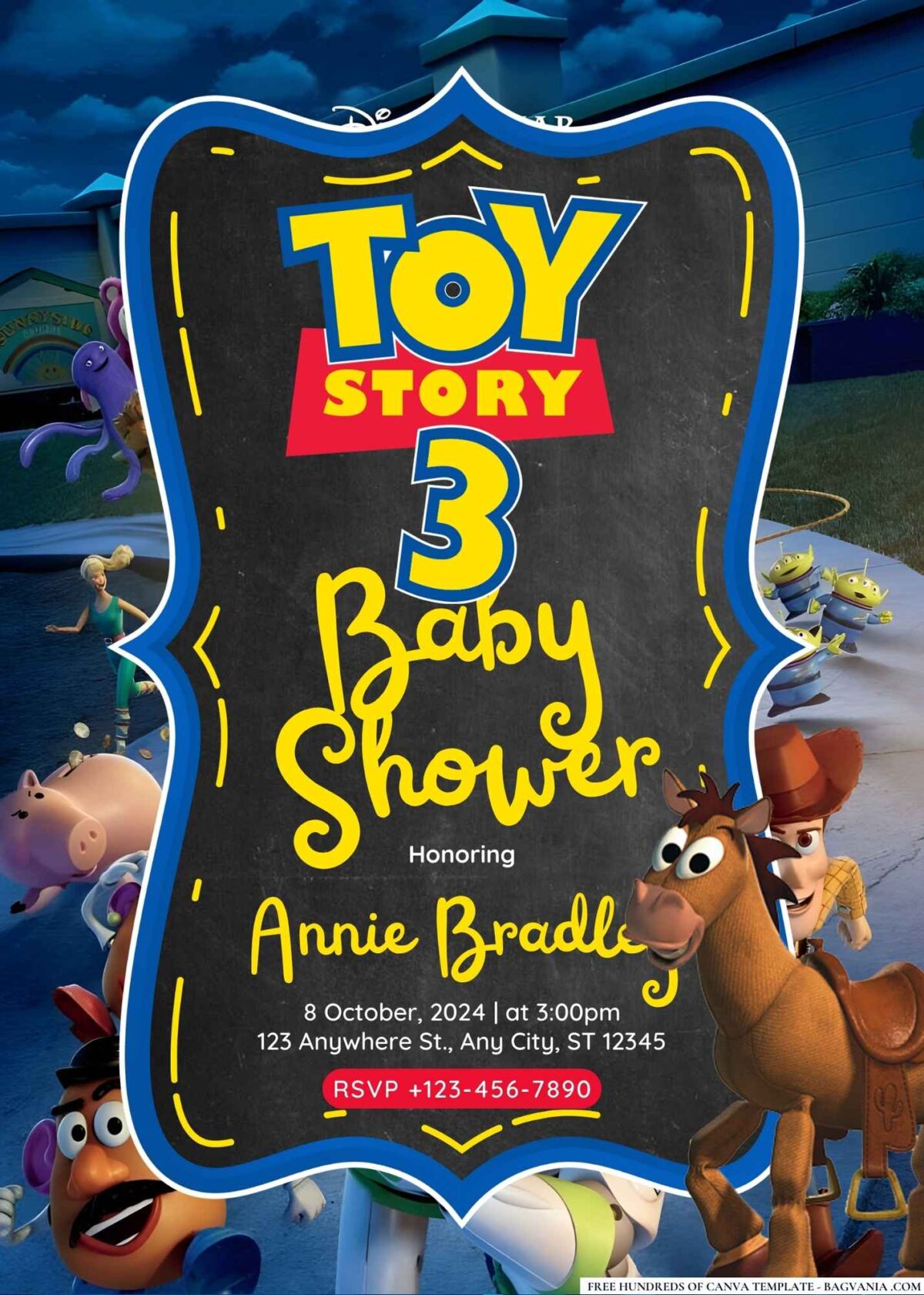 FREE Editable Toy Story 3 Baby Shower Invitation