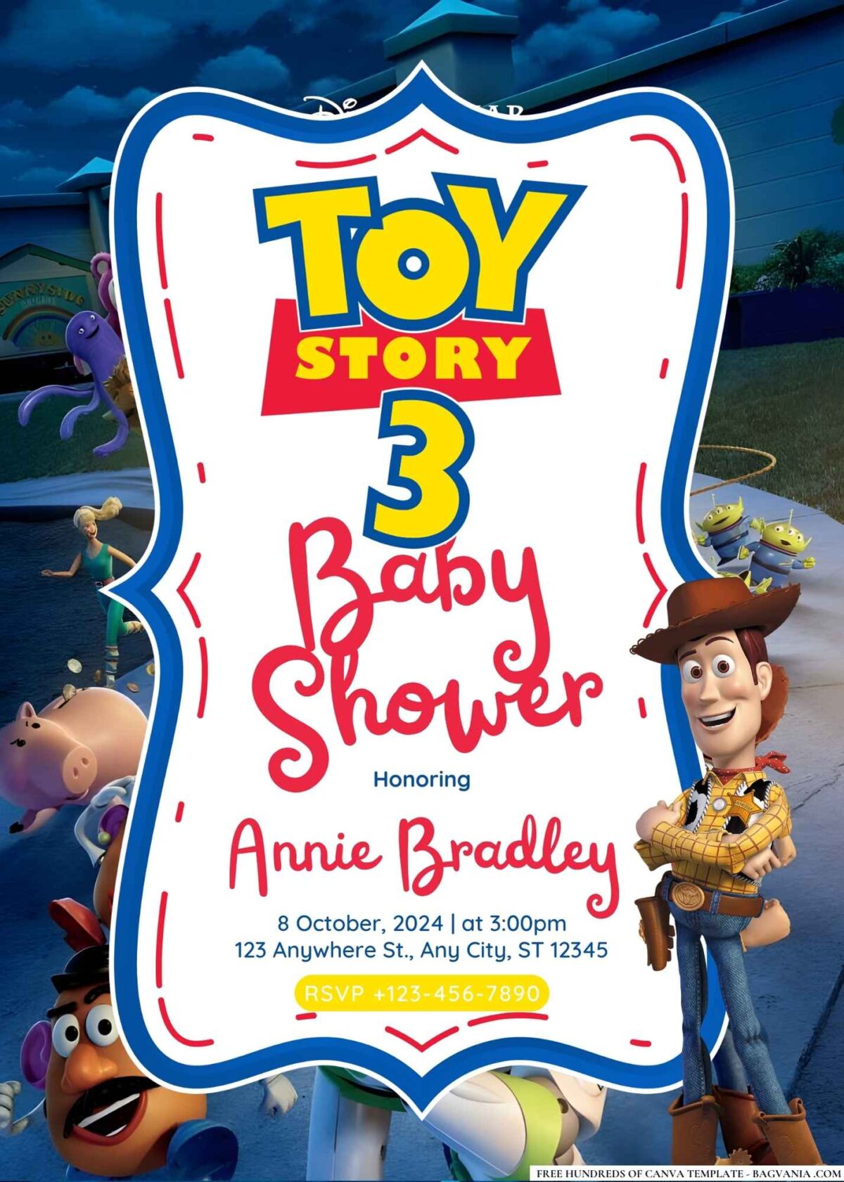 FREE Editable Toy Story 3 Baby Shower Invitation