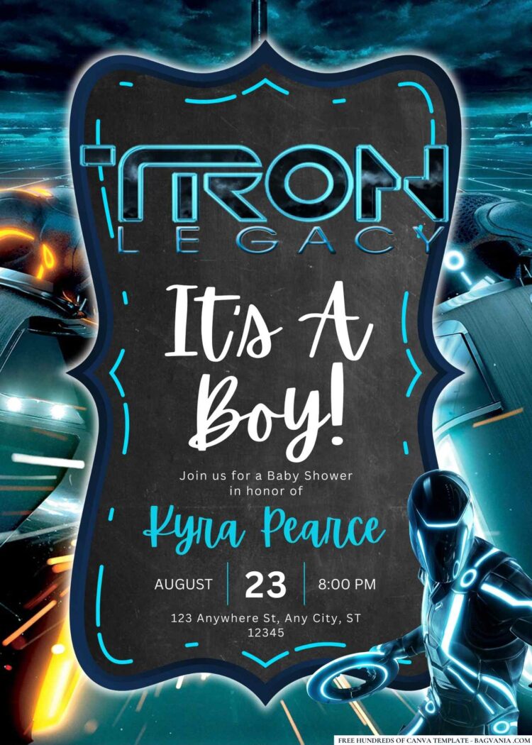 20+ Tron Legacy Baby Shower Invitation Templates | Bagvania