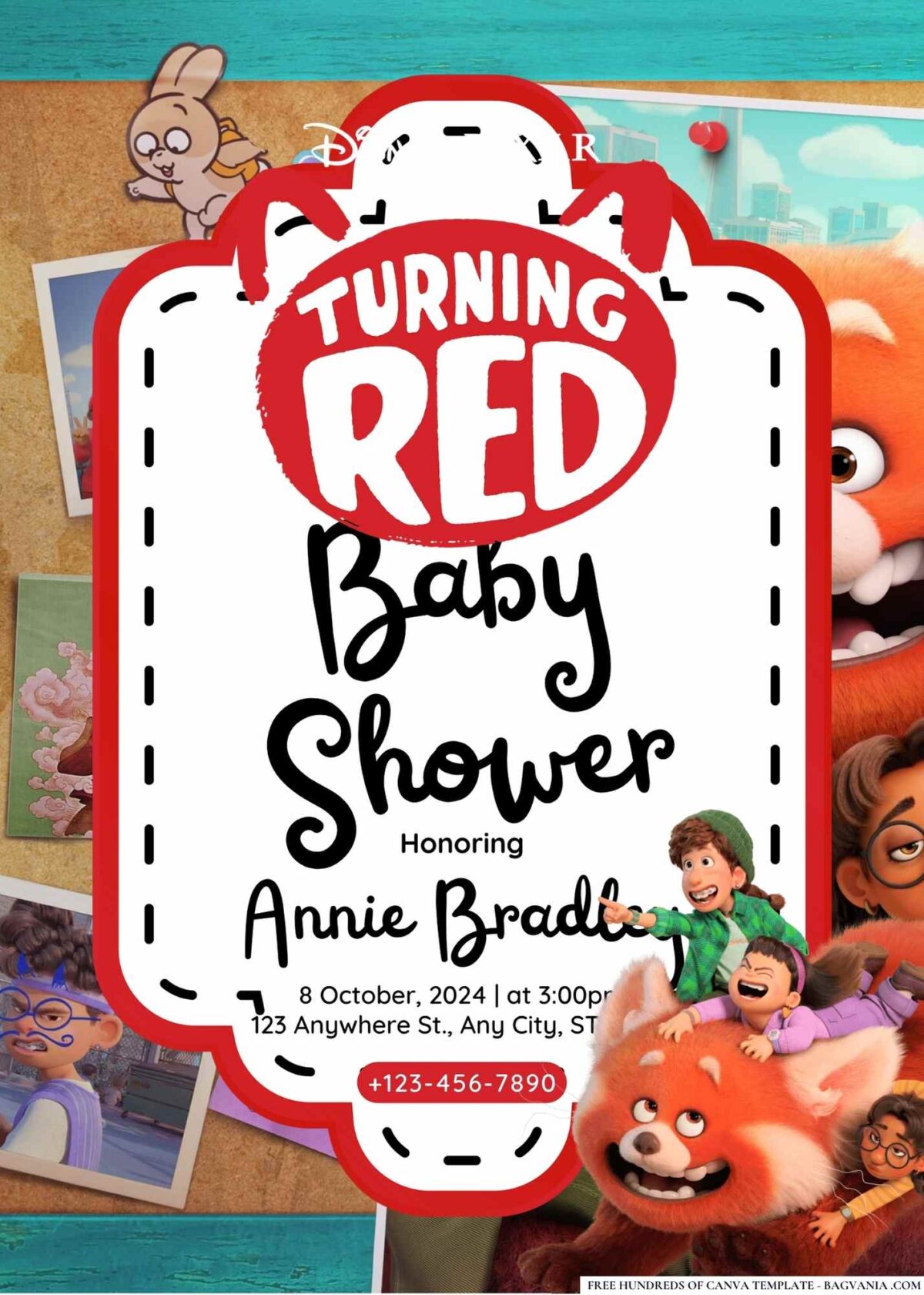 Turning Red Baby Shower Invitation
