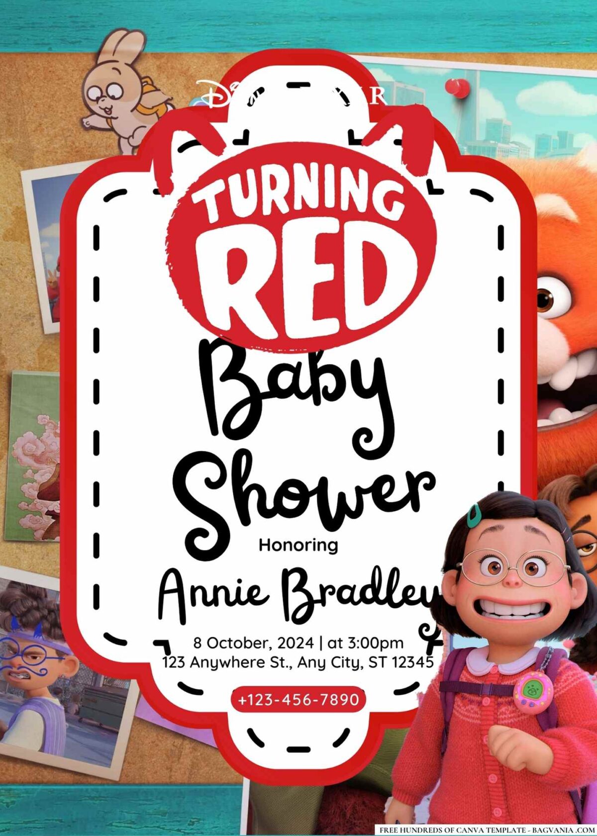 Turning Red Baby Shower Invitation