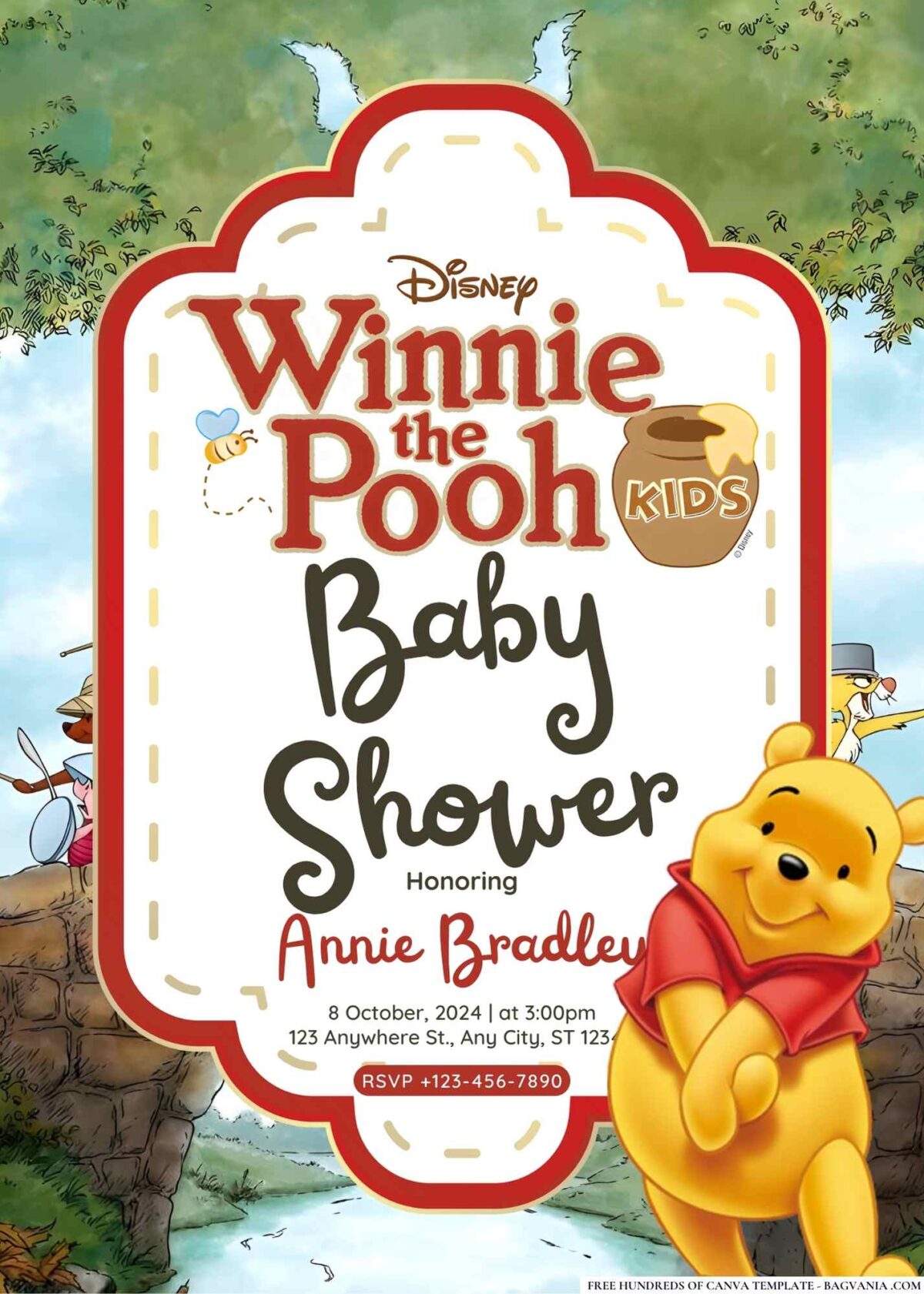 Winnie the Pooh Baby Shower Invitation