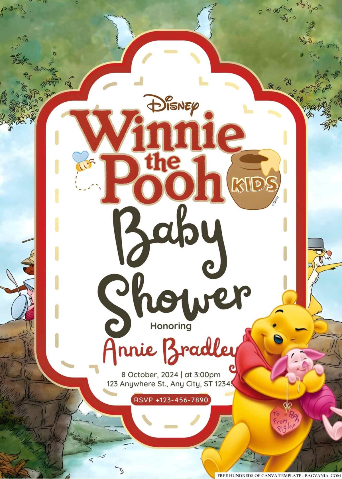 Winnie the Pooh Baby Shower Invitation