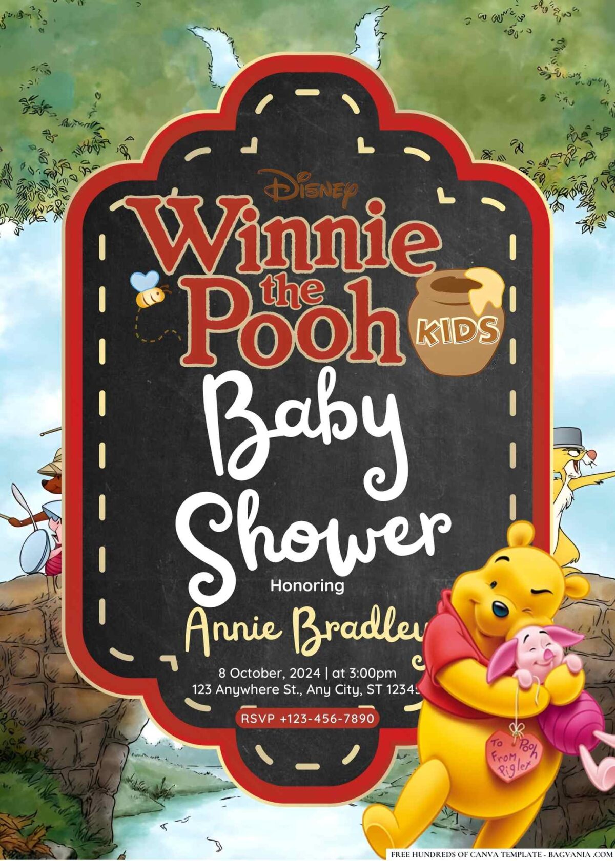 Winnie the Pooh Baby Shower Invitation