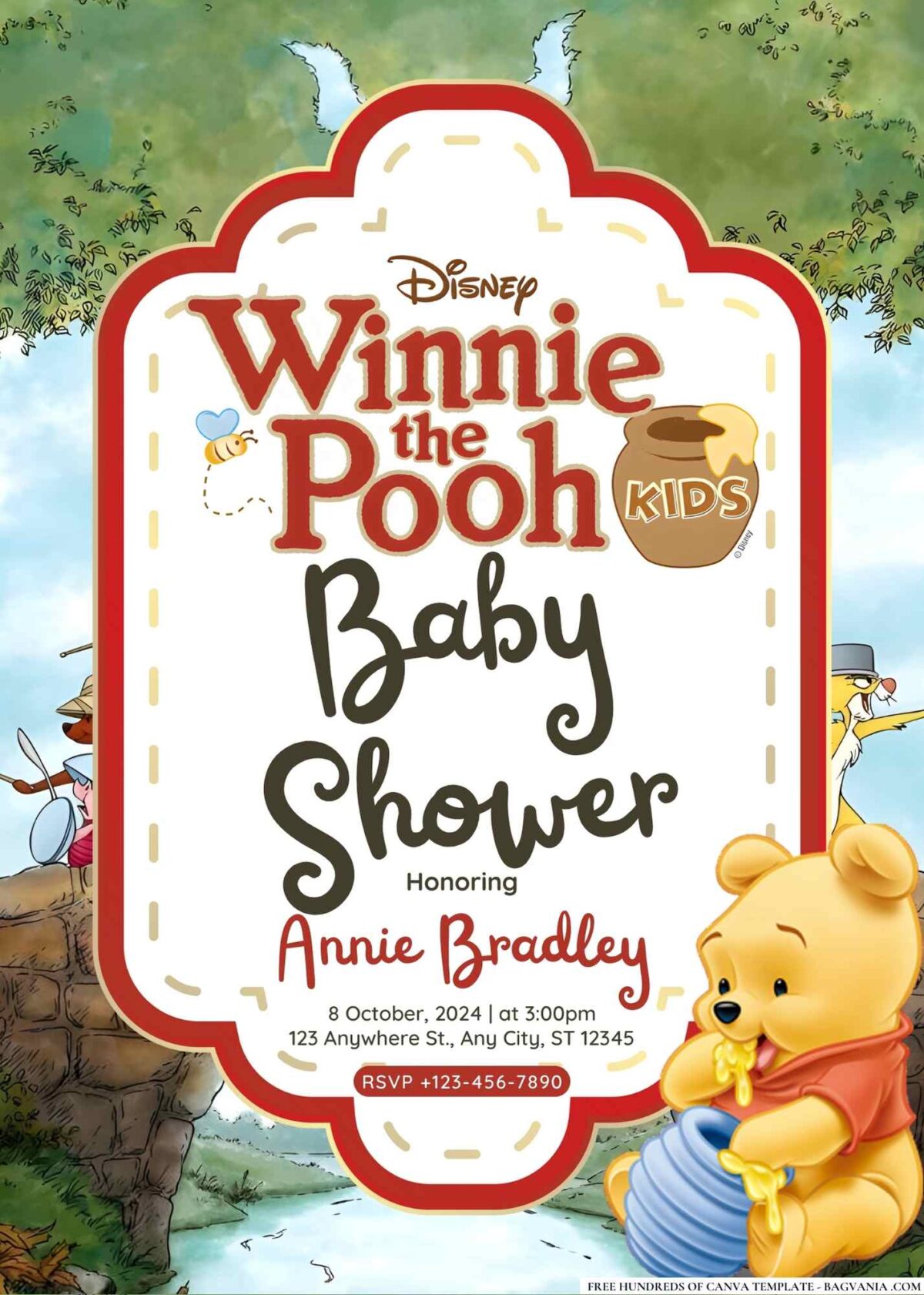 Winnie the Pooh Baby Shower Invitation