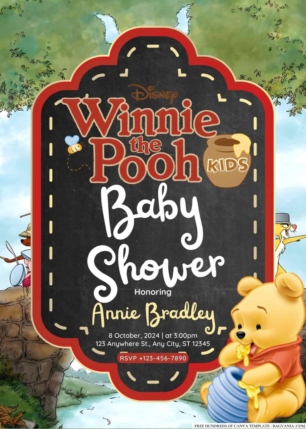 Winnie the Pooh Baby Shower Invitation