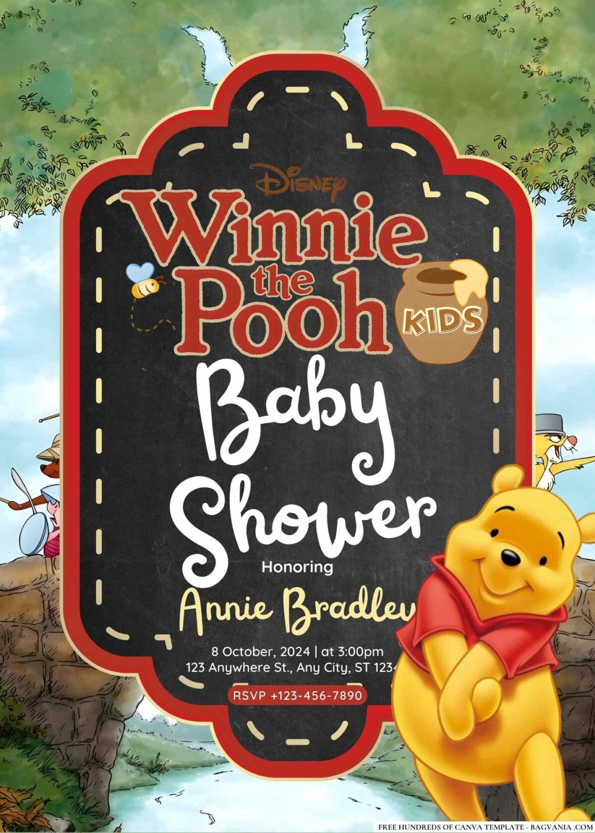 Winnie the Pooh Baby Shower Invitation