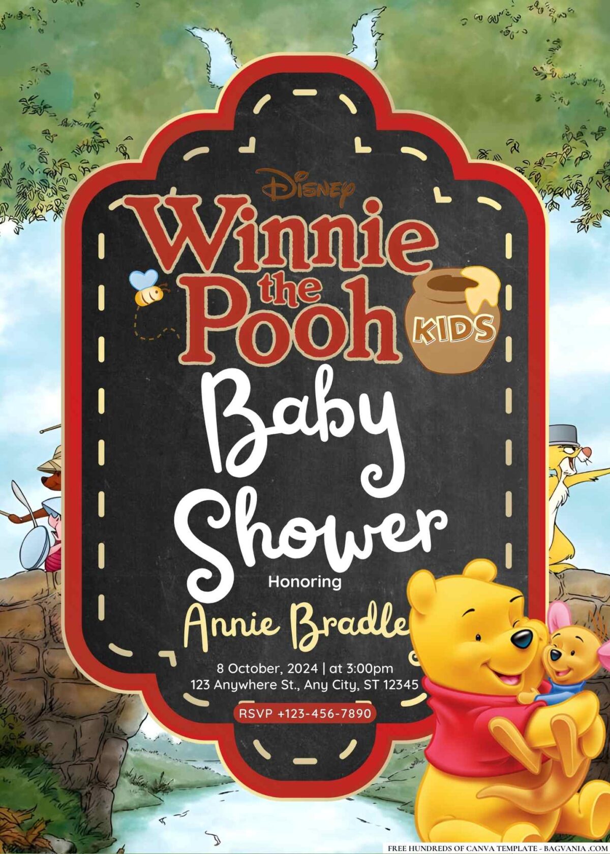 Winnie the Pooh Baby Shower Invitation