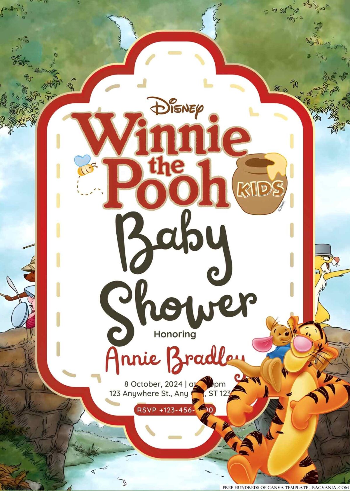 Winnie the Pooh Baby Shower Invitation