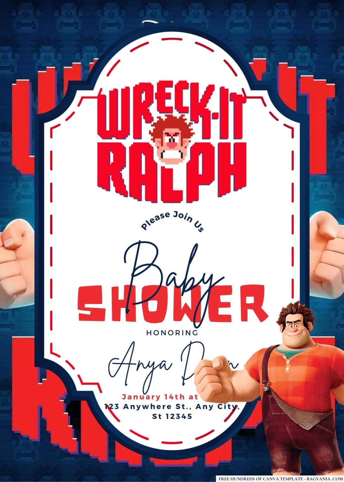 Wreck-It Ralph Baby Shower Invitation