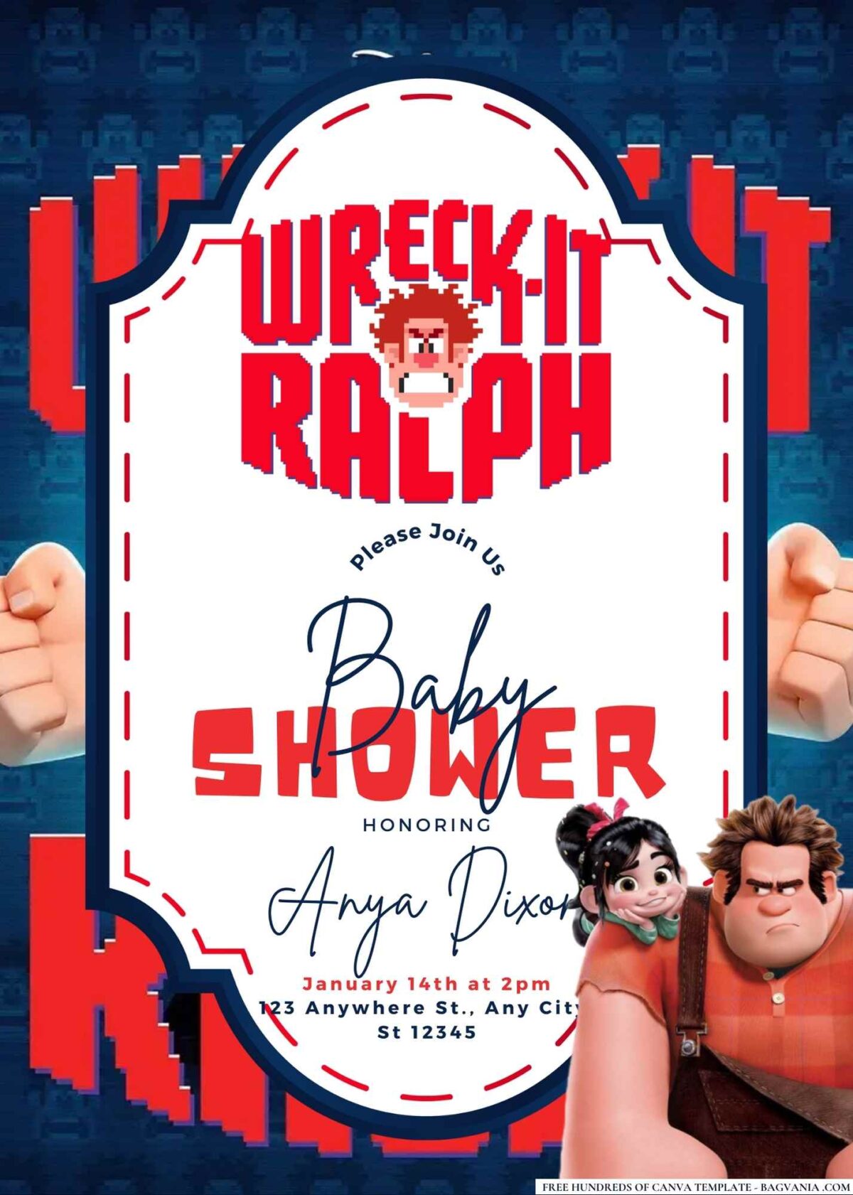 Wreck-It Ralph Baby Shower Invitation