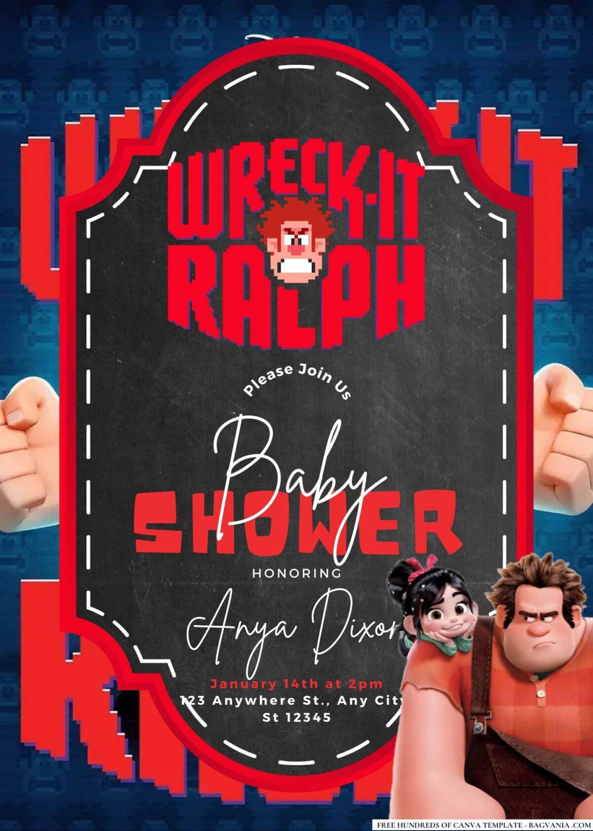 Wreck-It Ralph Baby Shower Invitation