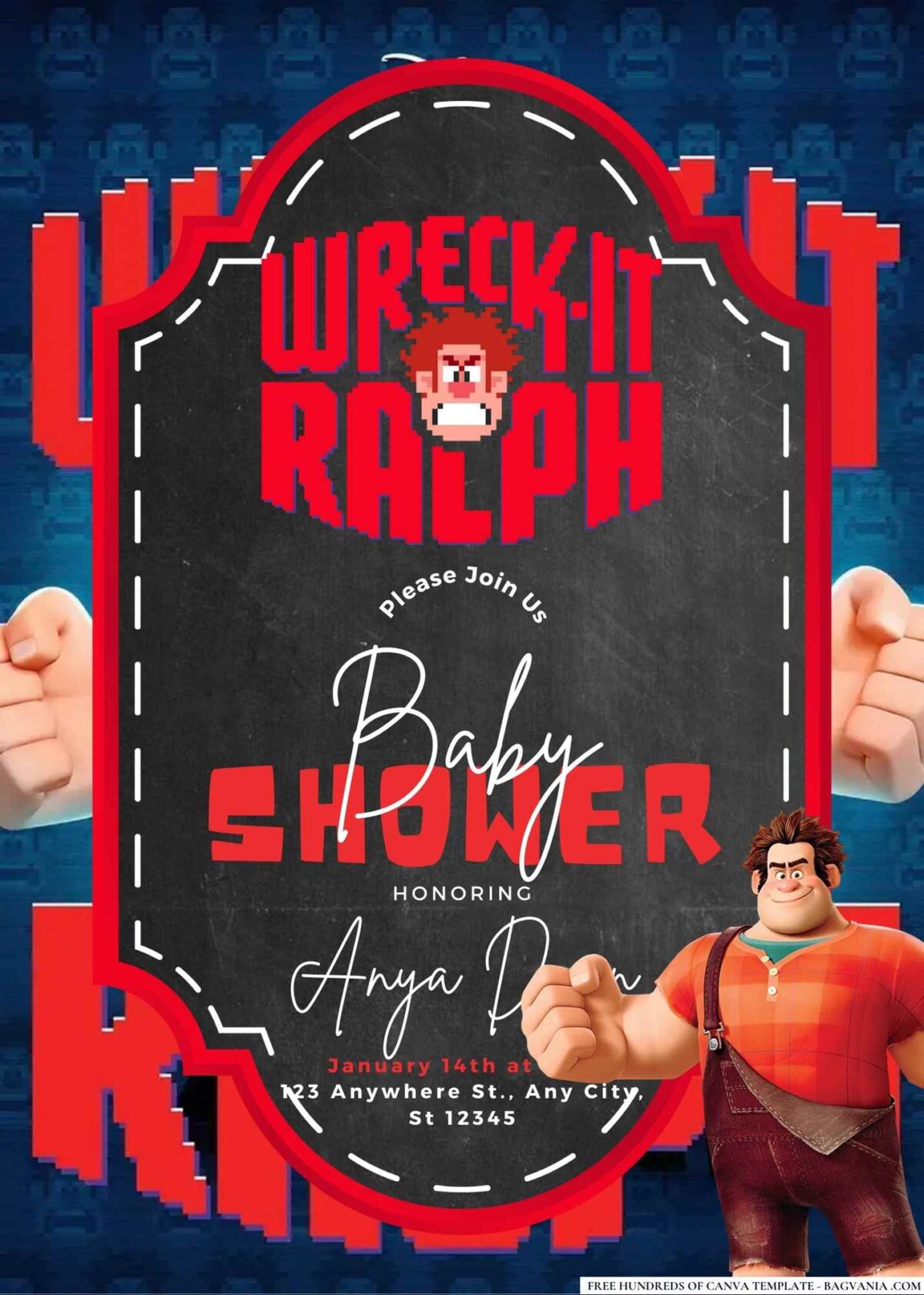 Wreck-It Ralph Baby Shower Invitation