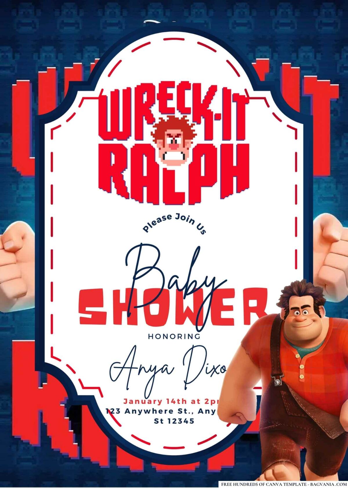 Wreck-It Ralph Baby Shower Invitation