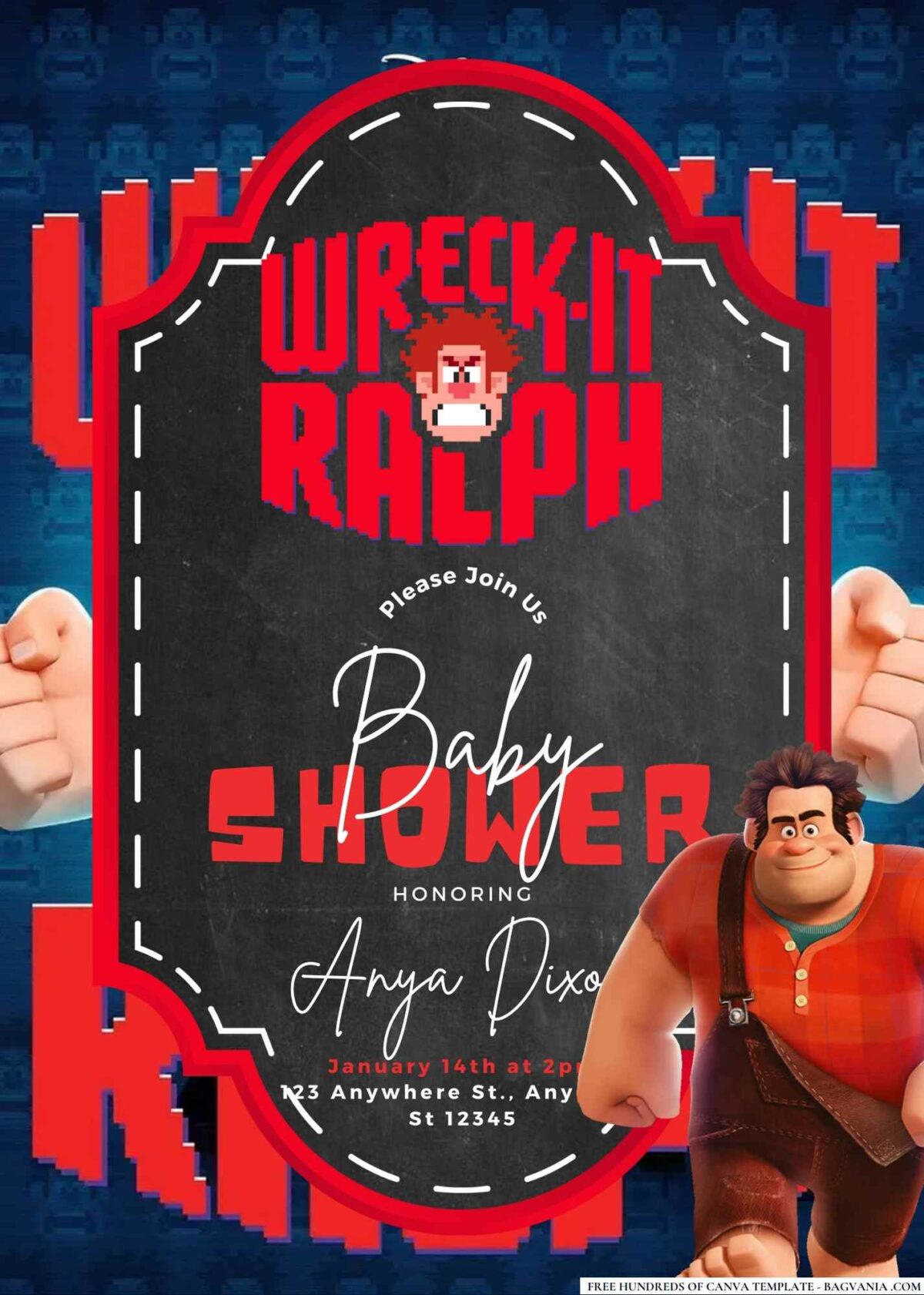 Wreck-It Ralph Baby Shower Invitation