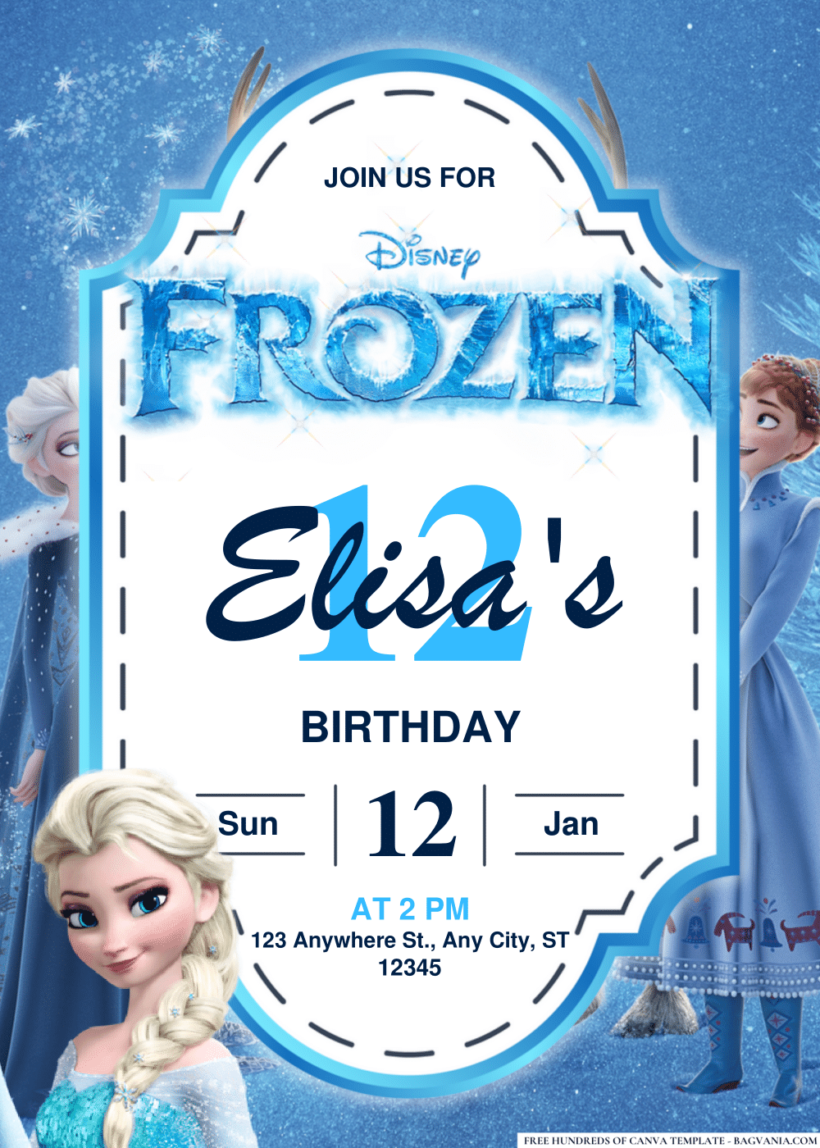 (Easily Edit PDF Invitation) Frozen Birthday Invitation | Bagvania