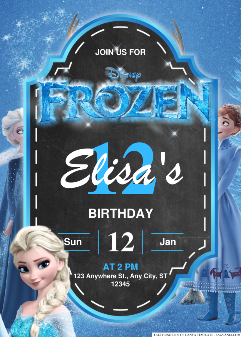 (Easily Edit PDF Invitation) Frozen Birthday Invitation | Bagvania