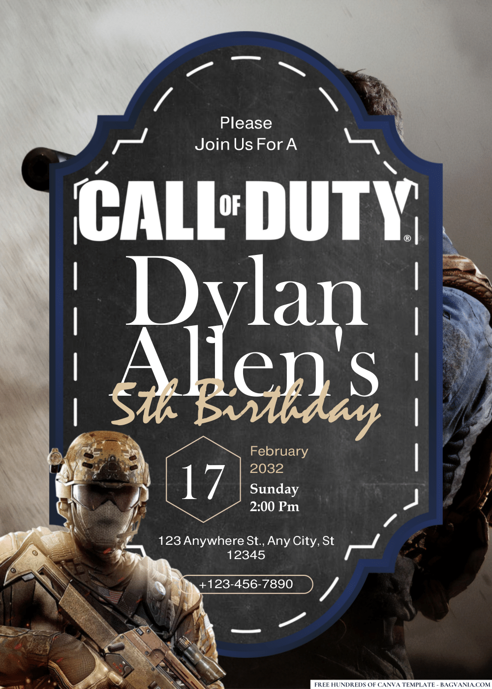 FREE Editable PDF Call of Duty Birthday Invitations