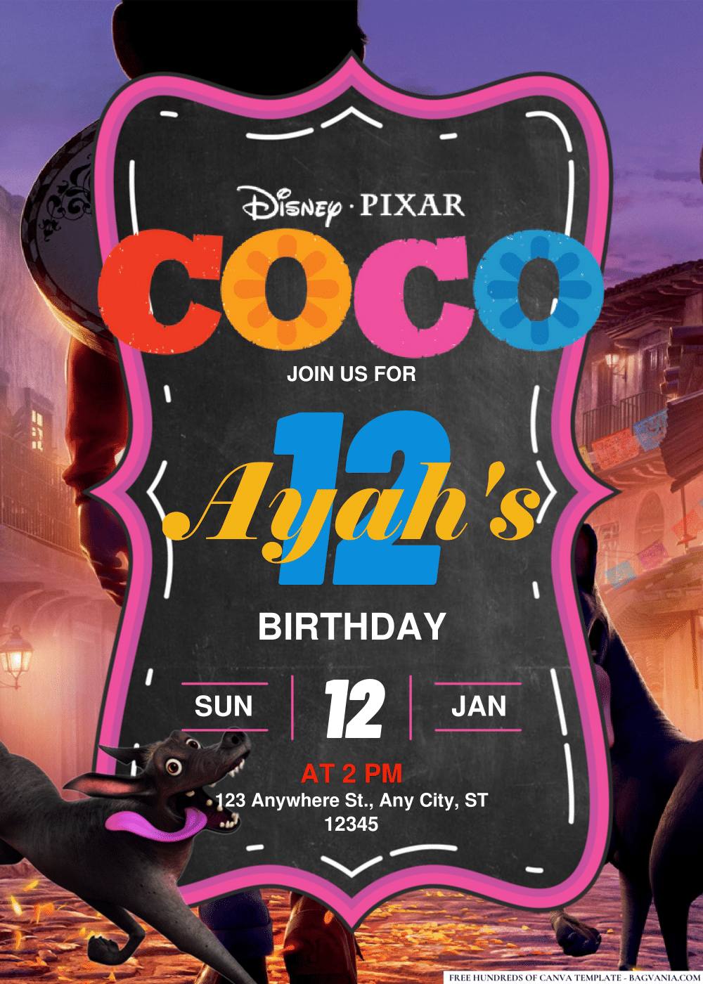 FREE Editable PDF Disney Coco Birthday Invitations