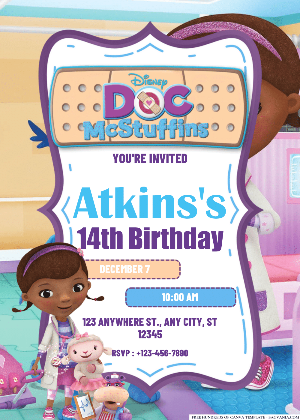 FREE Editable PDF Doc Mcstuffins Birthday Invitations