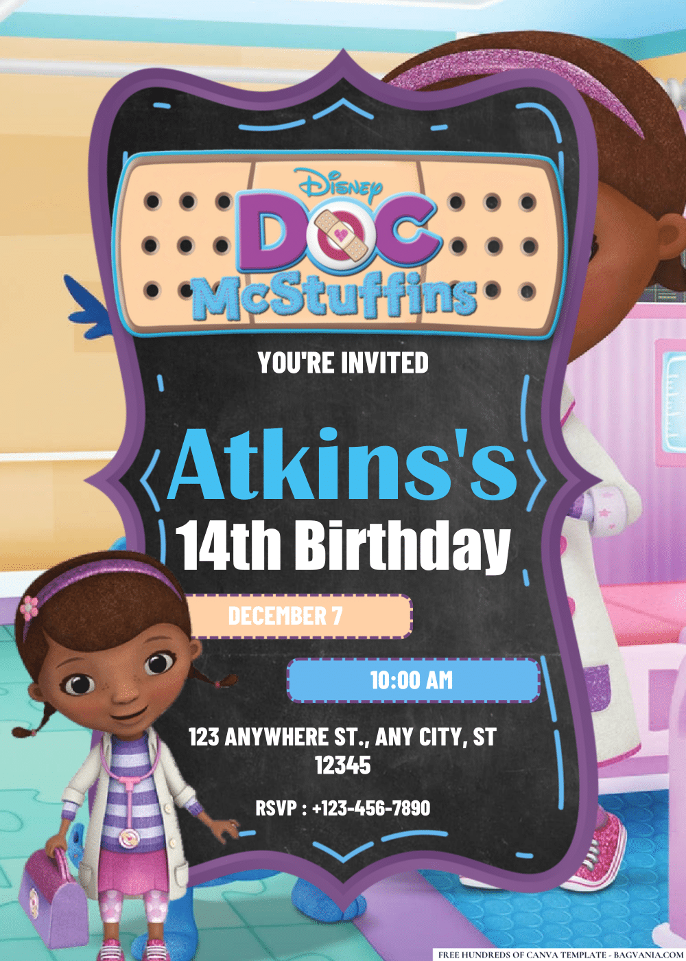 FREE Editable PDF Doc Mcstuffins Birthday Invitations