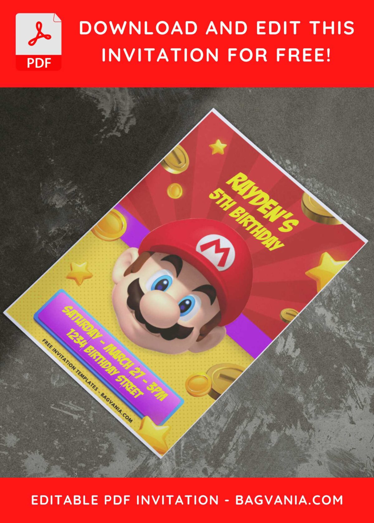 Creating Adorable Super Mario Invitations: DIY Templates Tips E